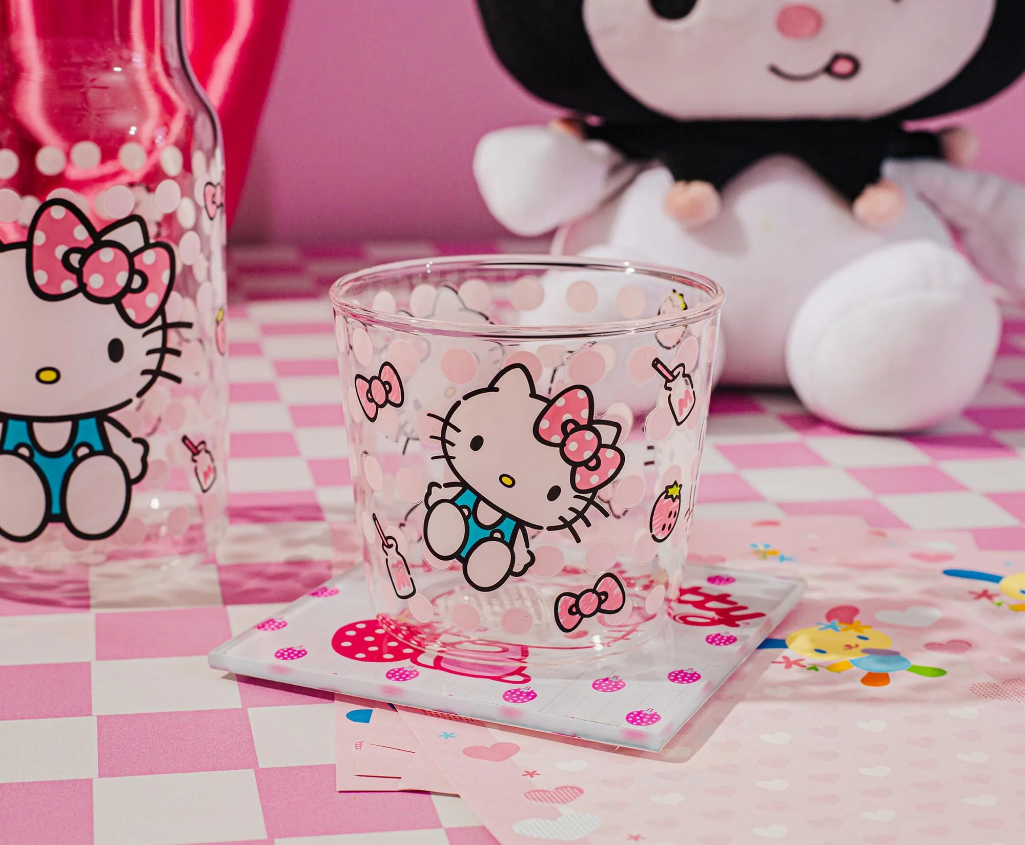 Sanrio Hello Kitty Pink Dots 18-Ounce Glass Pitcher and 8-Ounce Cup - Image 10