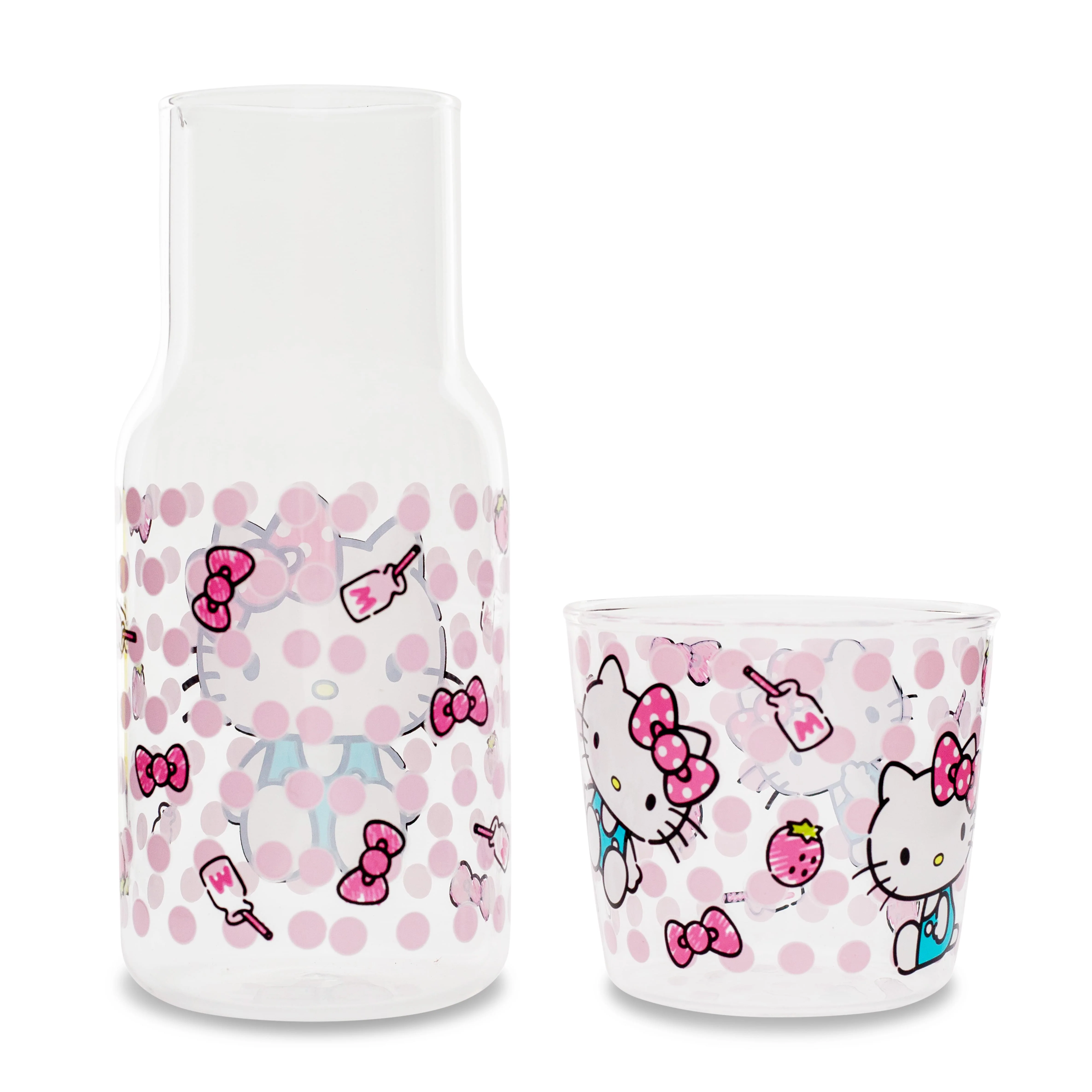 Sanrio Hello Kitty Pink Dots 18-Ounce Glass Pitcher and 8-Ounce Cup - Image 3