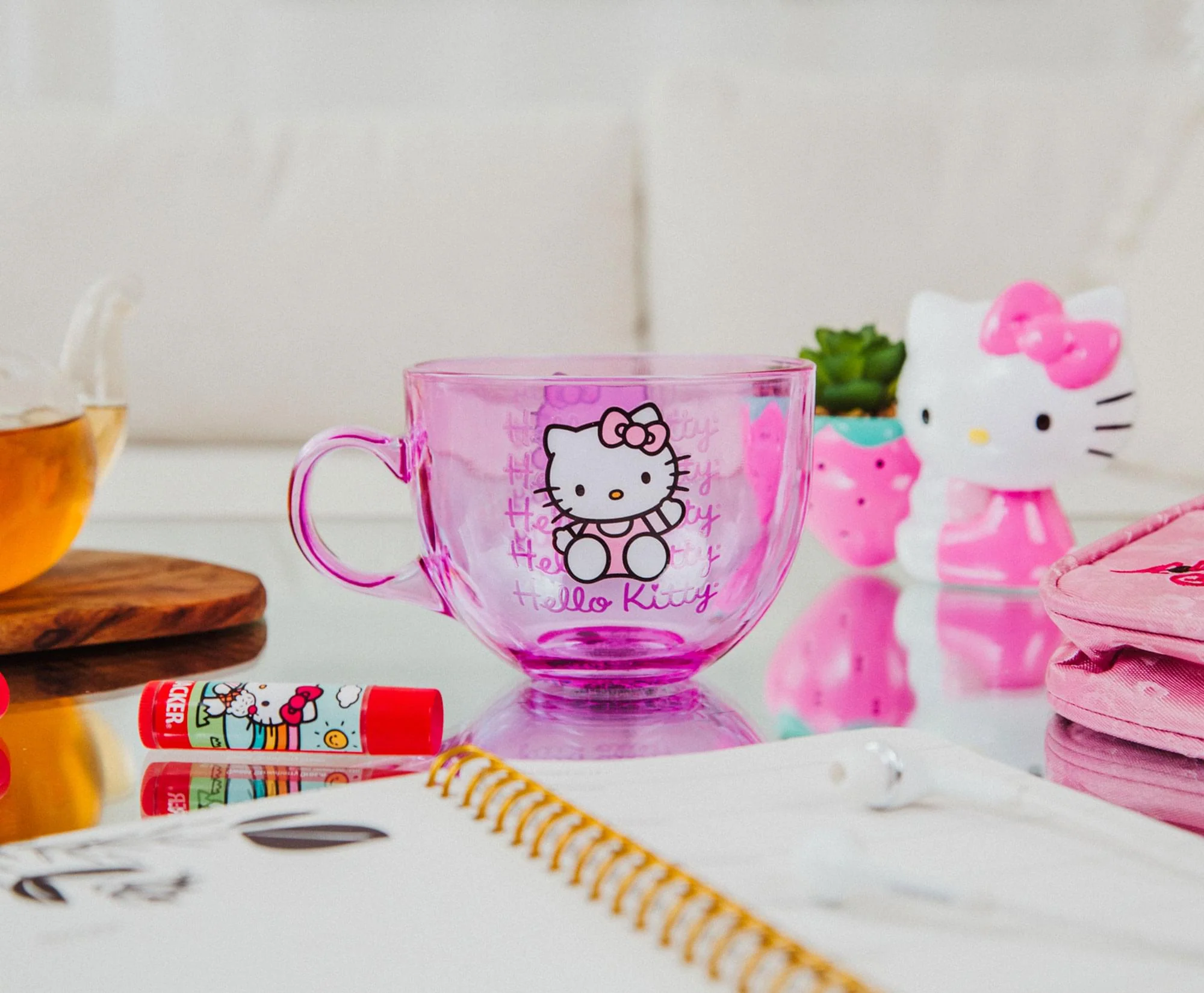 Sanrio Hello Kitty Pink Glass Mug | Holds 16 Ounces - Image 3
