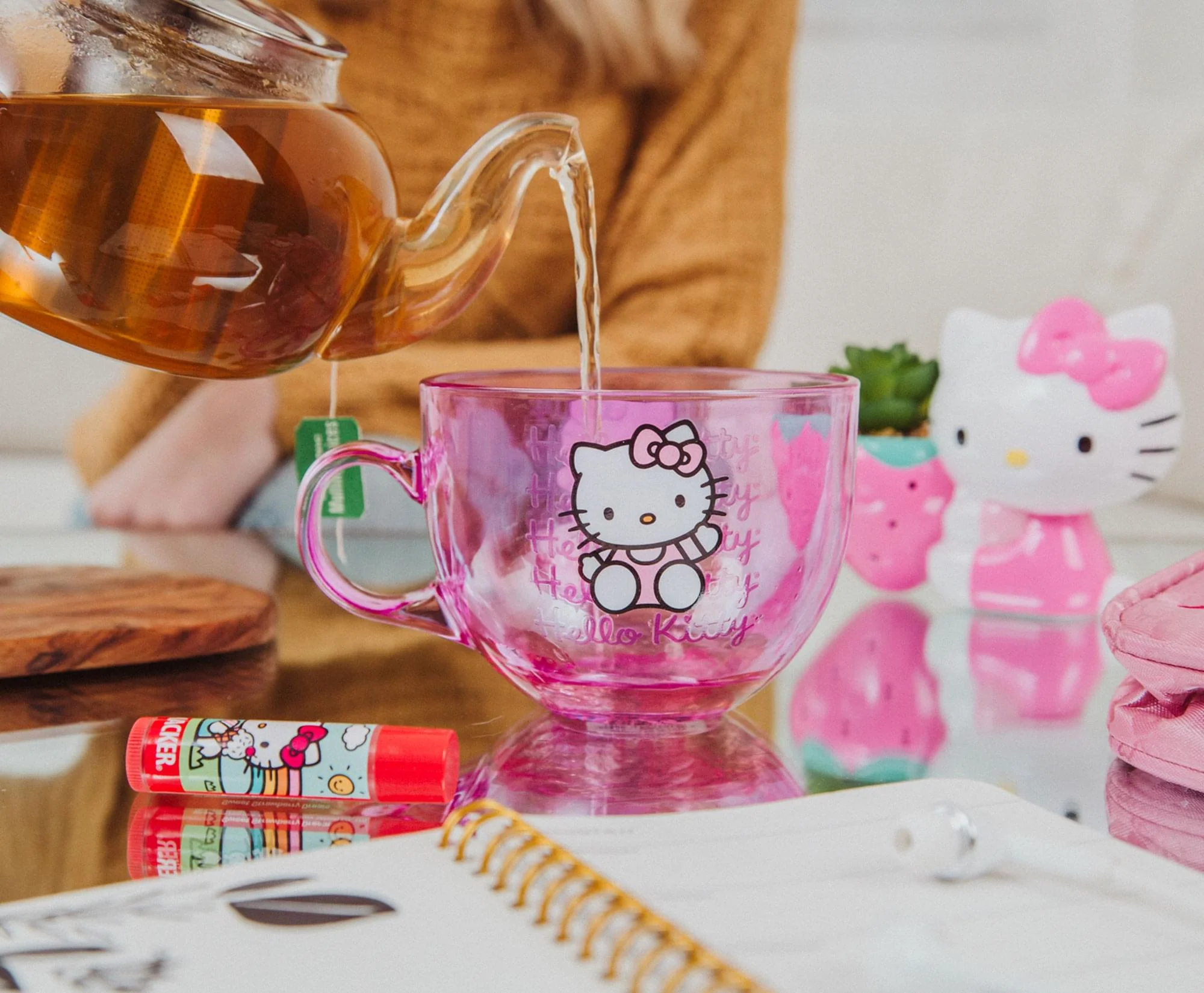 Sanrio Hello Kitty Pink Glass Mug | Holds 16 Ounces - Image 4
