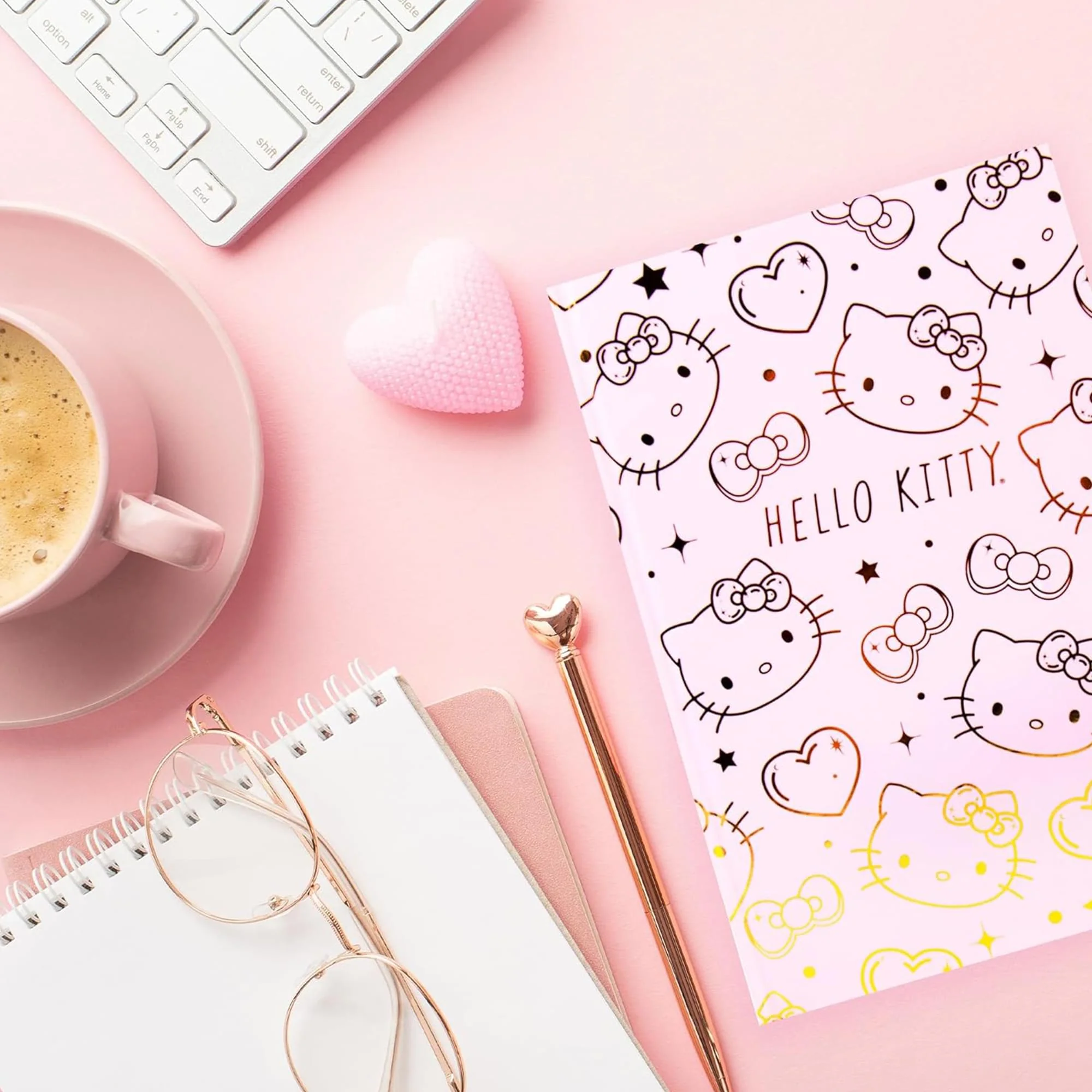 Sanrio Hello Kitty Pink & Gold Foil Hardcover Journal | 87 Lined Pages - Image 2