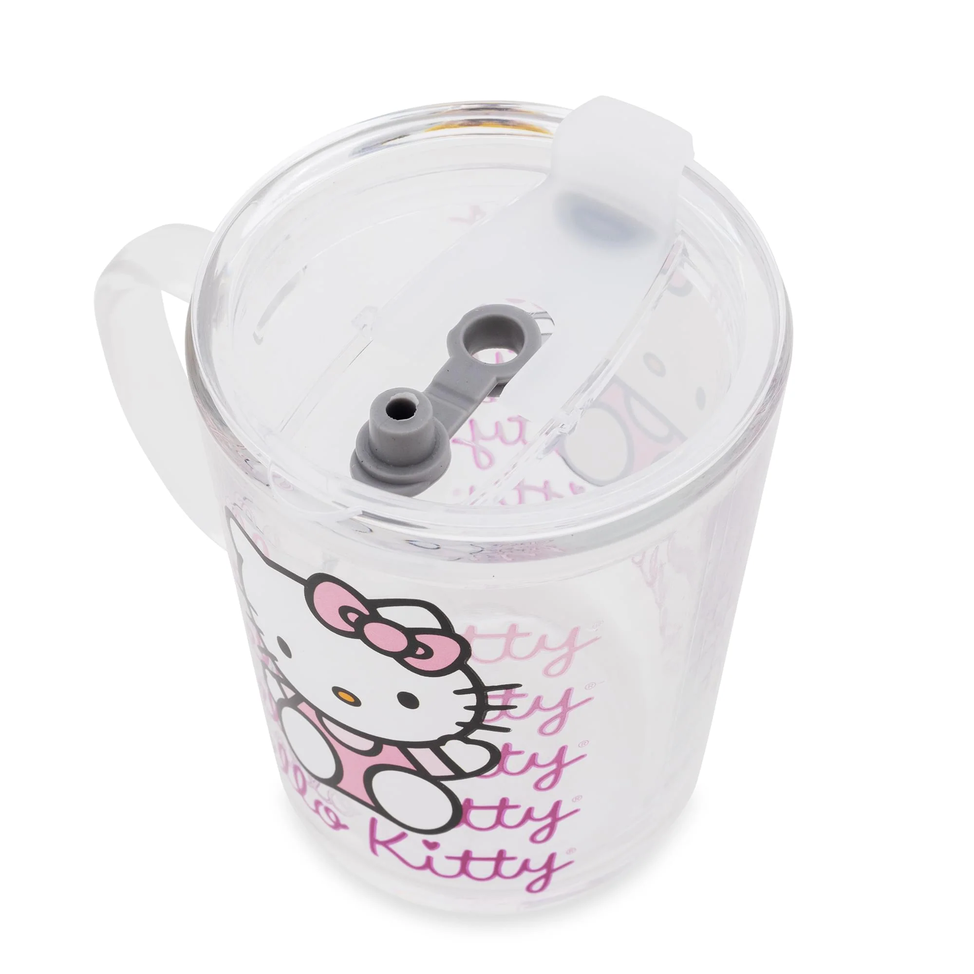 Sanrio Hello Kitty Pink Outfit Glass Mug With Lid | Holds 14 Ounces - Image 2