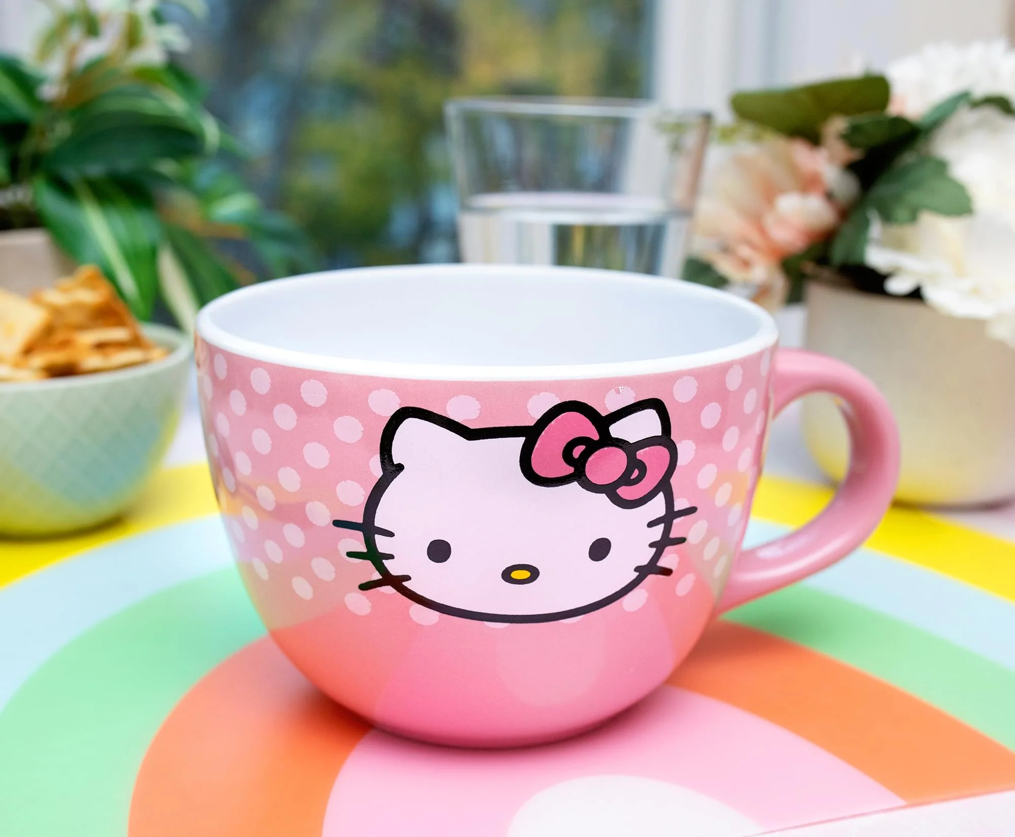 Sanrio Hello Kitty Pink Polka Dots Ceramic Soup Mug | Holds 24 Ounces - Image 3