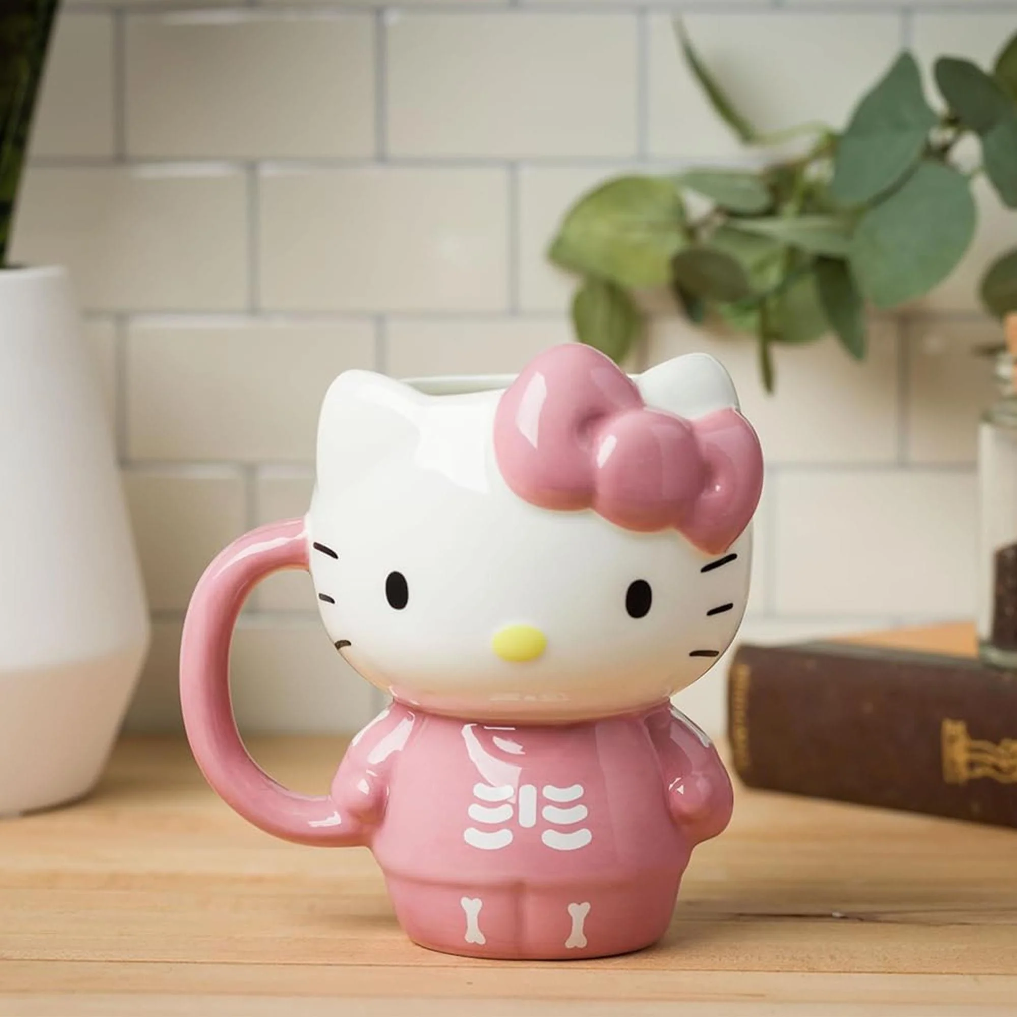 Sanrio Hello Kitty Pink Skeleton Costume 20 Ounce 3D Sculpted Ceramic Mug - Image 6