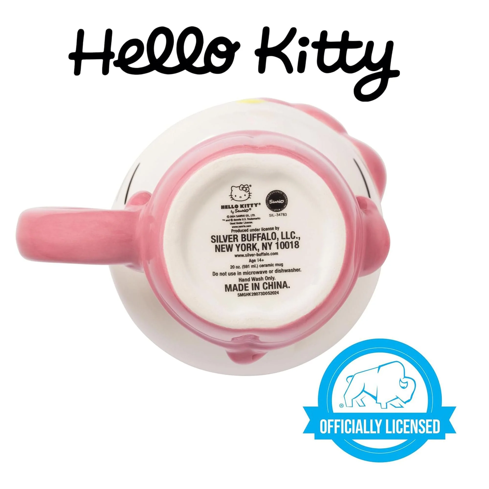Sanrio Hello Kitty Pink Skeleton Costume 20 Ounce 3D Sculpted Ceramic Mug - Image 7
