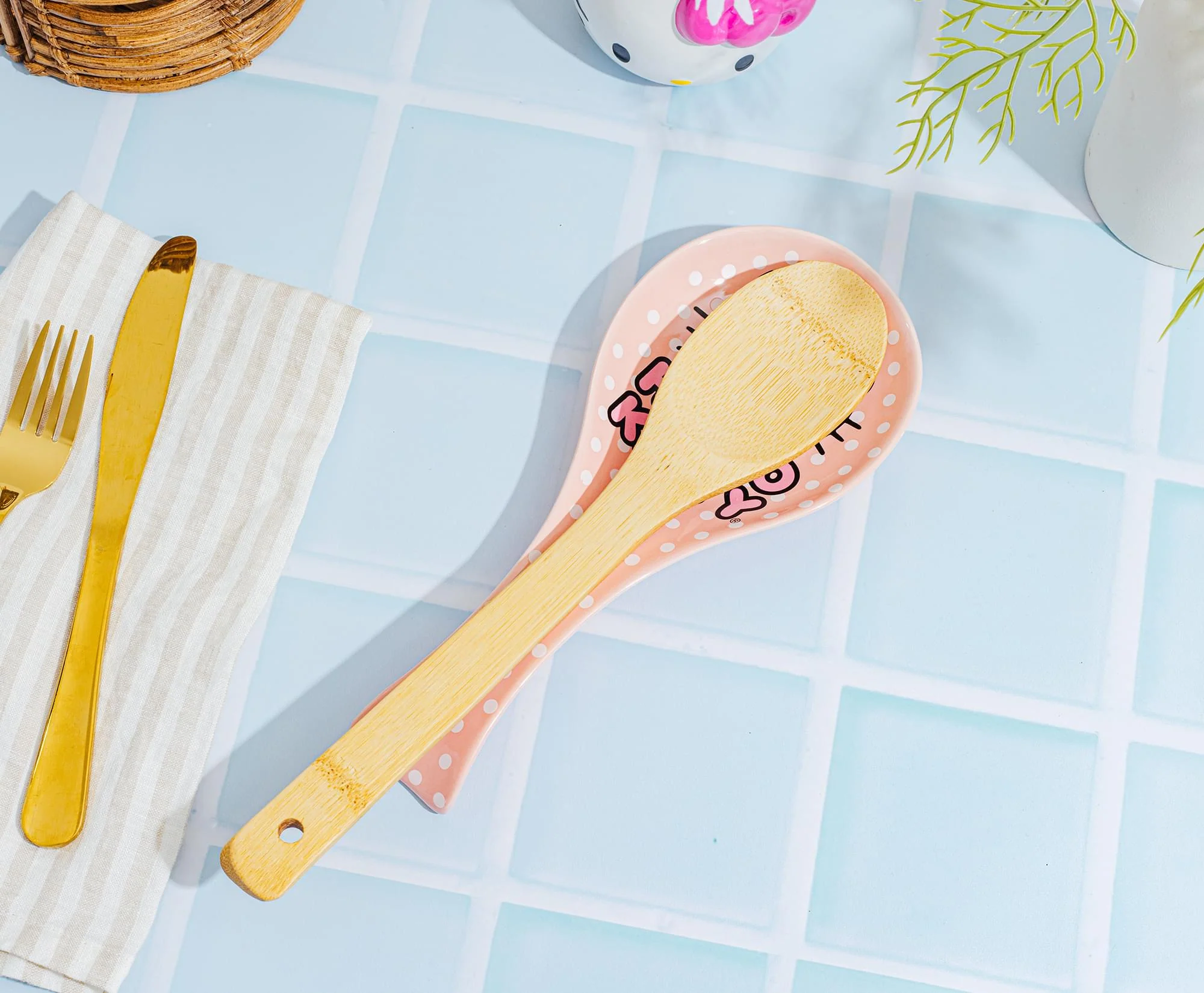 Sanrio Hello Kitty Polka Dots Ceramic Spoon Rest - Image 5