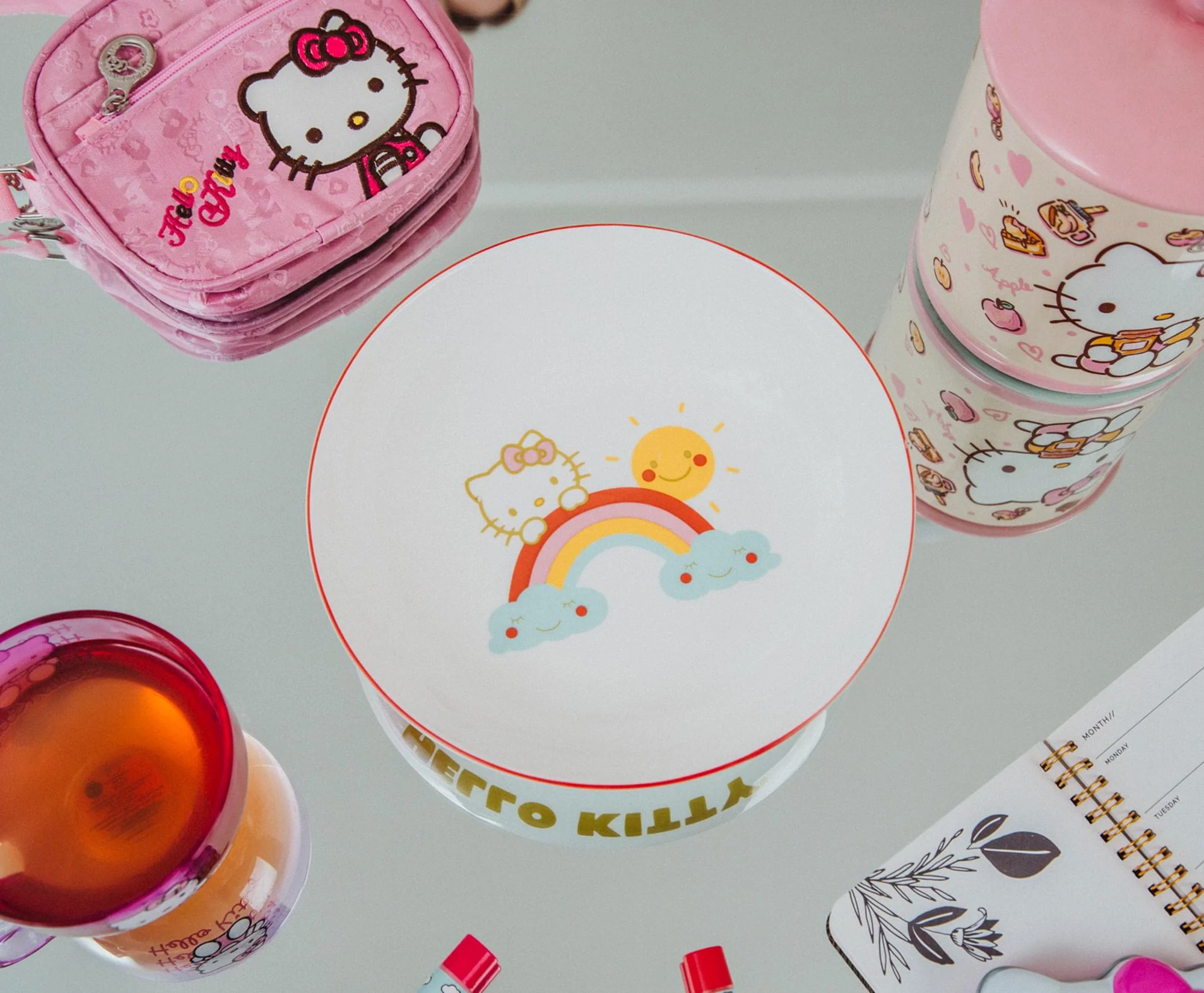 Sanrio Hello Kitty Rainbow 9-Inch Ceramic Coupe Dinner Bowl - Image 2