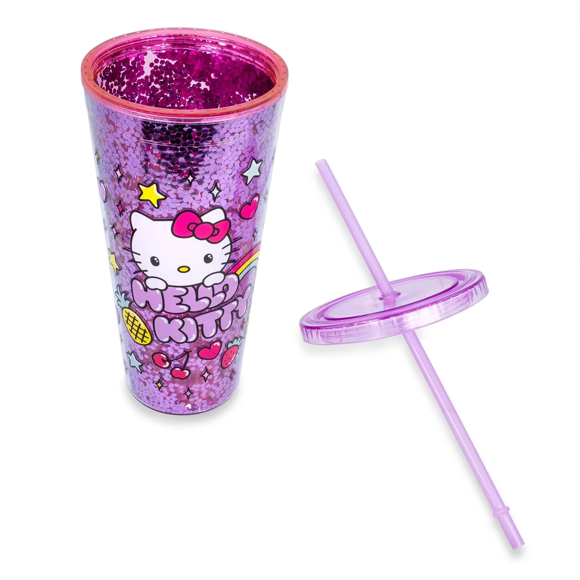Sanrio Hello Kitty Rainbow Confetti Carnival Cup With Lid and Straw | 32 Ounces - Image 3