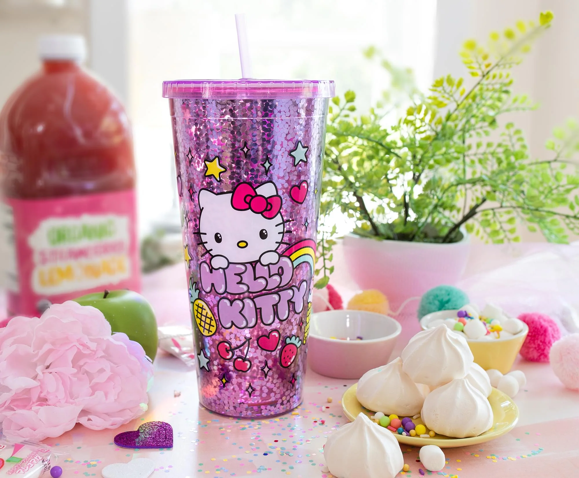 Sanrio Hello Kitty Rainbow Confetti Carnival Cup With Lid and Straw | 32 Ounces - Image 4