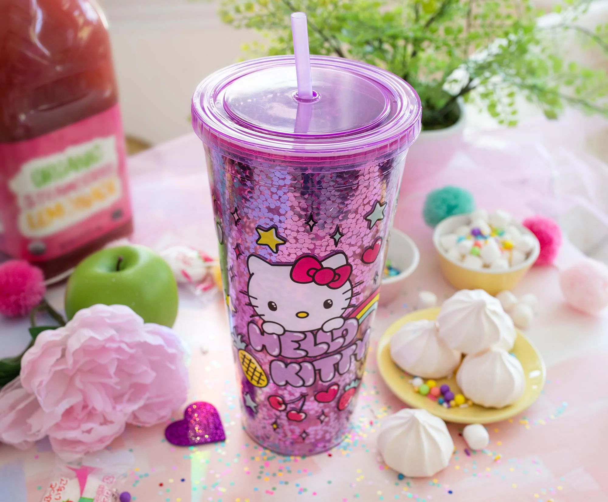 Sanrio Hello Kitty Rainbow Confetti Carnival Cup With Lid and Straw | 32 Ounces - Image 5