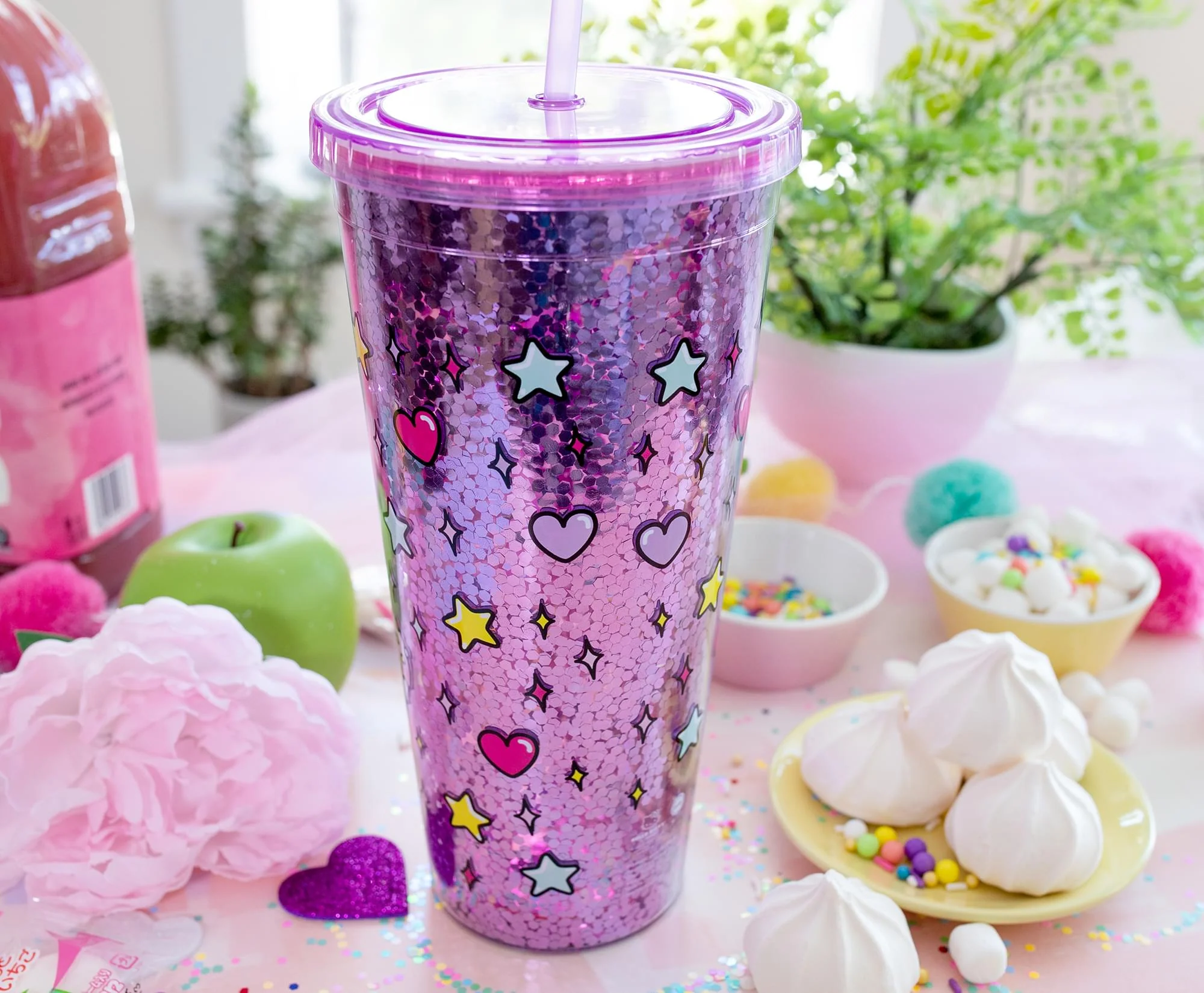 Sanrio Hello Kitty Rainbow Confetti Carnival Cup With Lid and Straw | 32 Ounces - Image 6