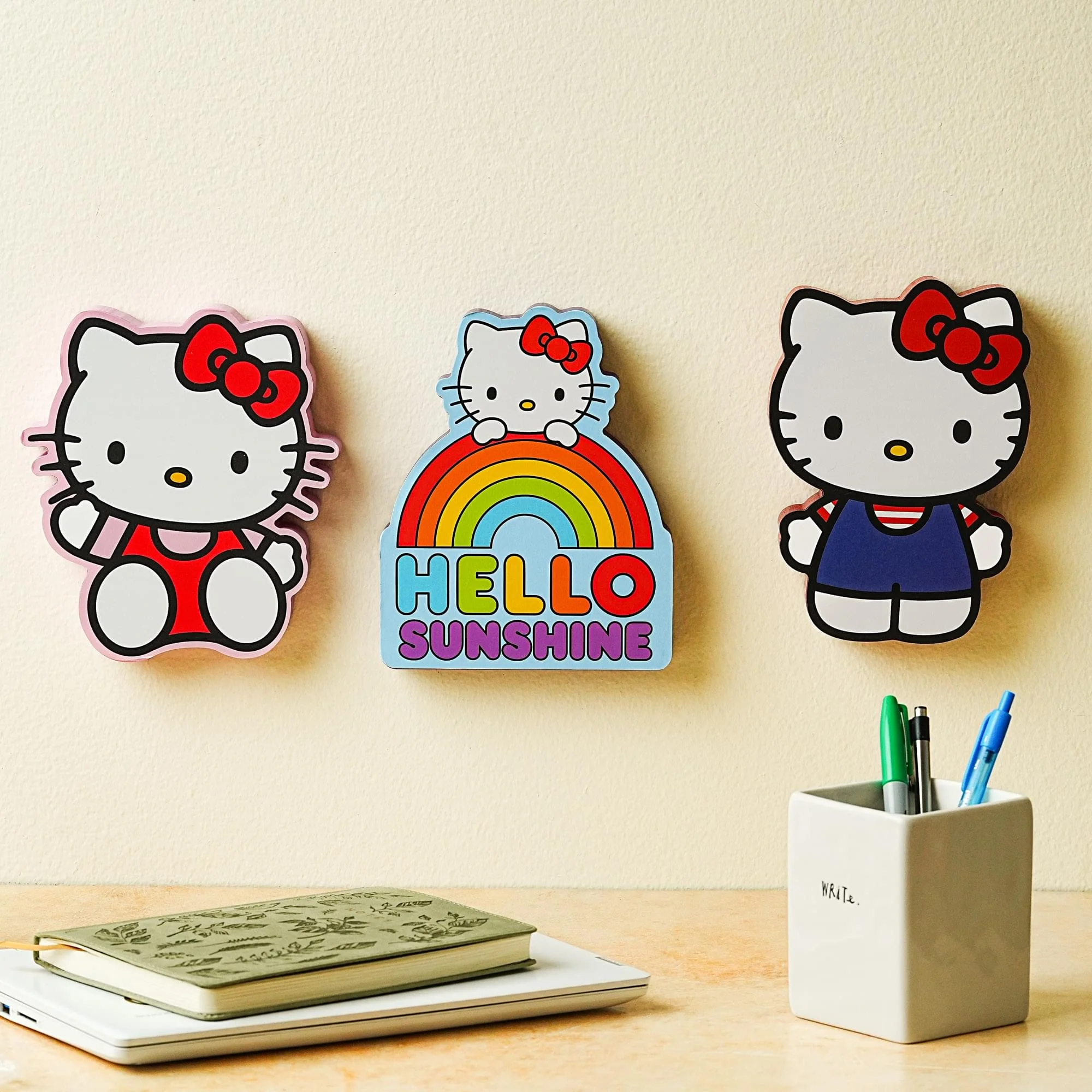 Sanrio Hello Kitty Rainbow Die-Cut Wooden Wall Art Sign | 8 x 7 Inches - Image 9