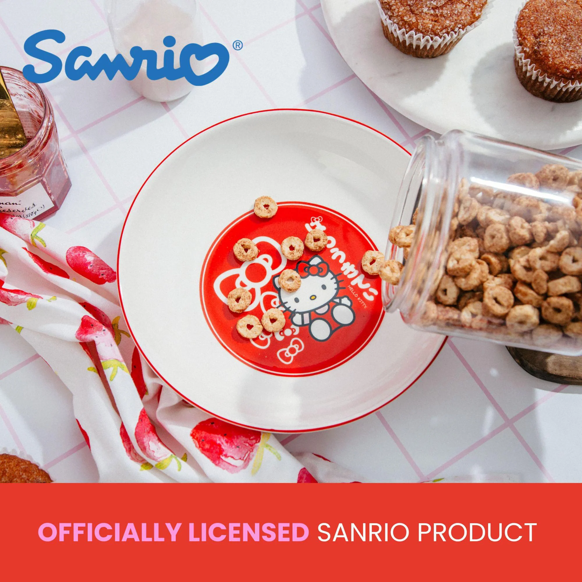 Sanrio Hello Kitty Red Bows 9-Inch Ceramic Coupe Dinner Bowl - Image 6