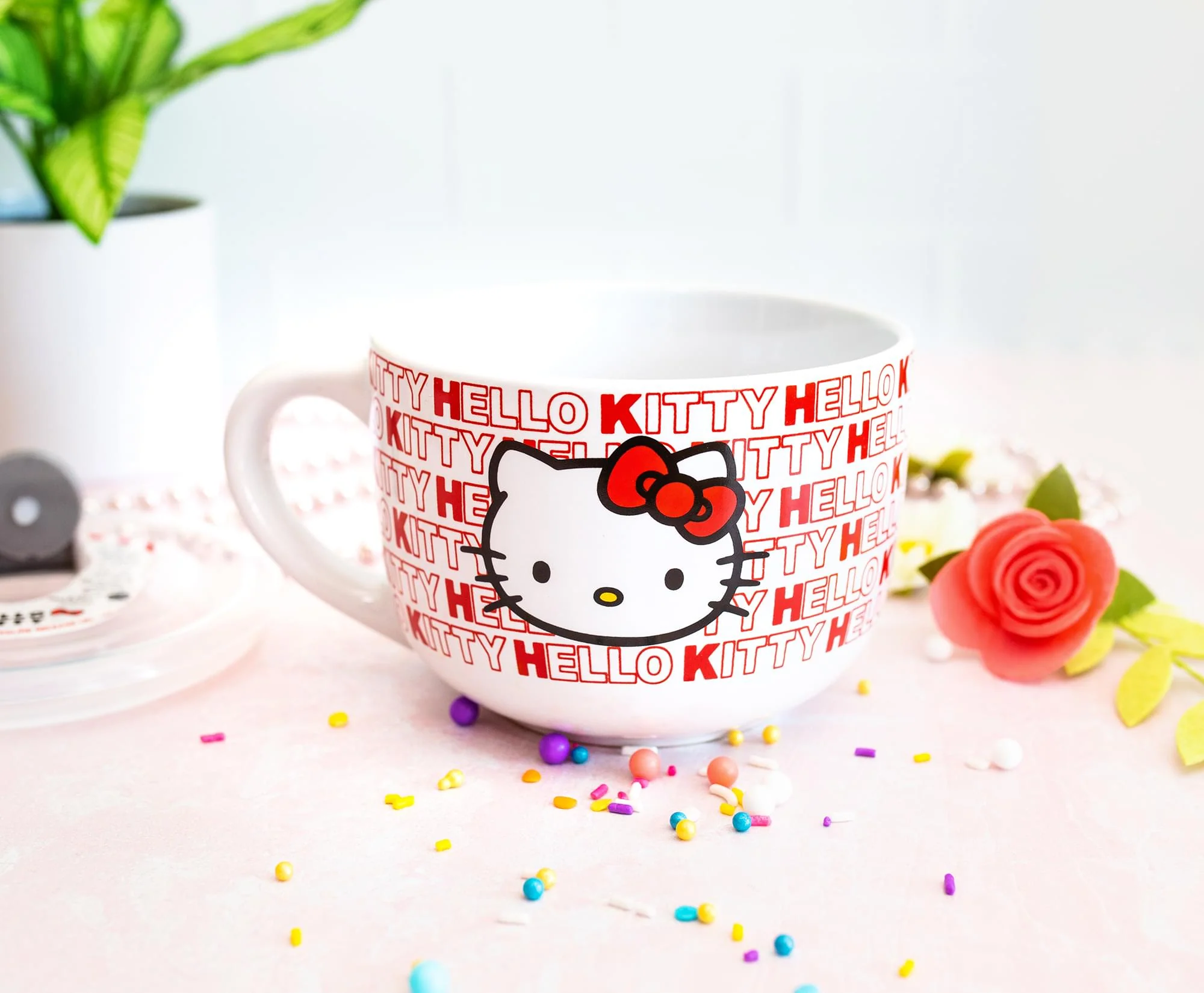 Sanrio Hello Kitty Red Ceramic Soup Mug with Lid | Holds 24 Ounces - Image 6