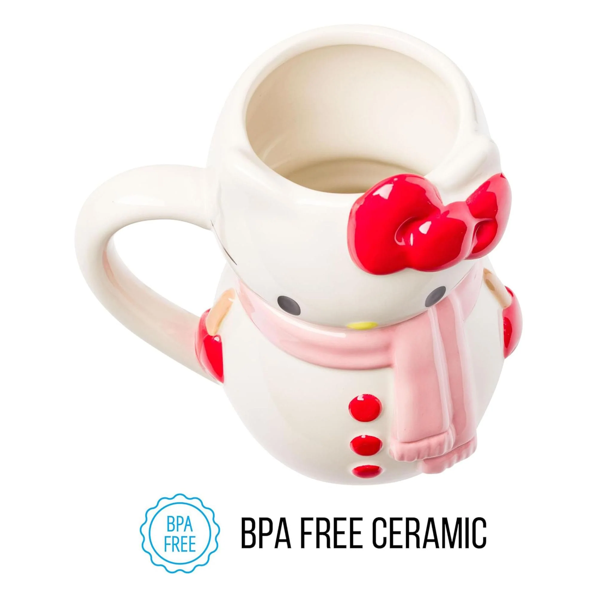 Sanrio Hello Kitty Snowman 20 Ounce 3D Sculpted Ceramic Mug - Image 4