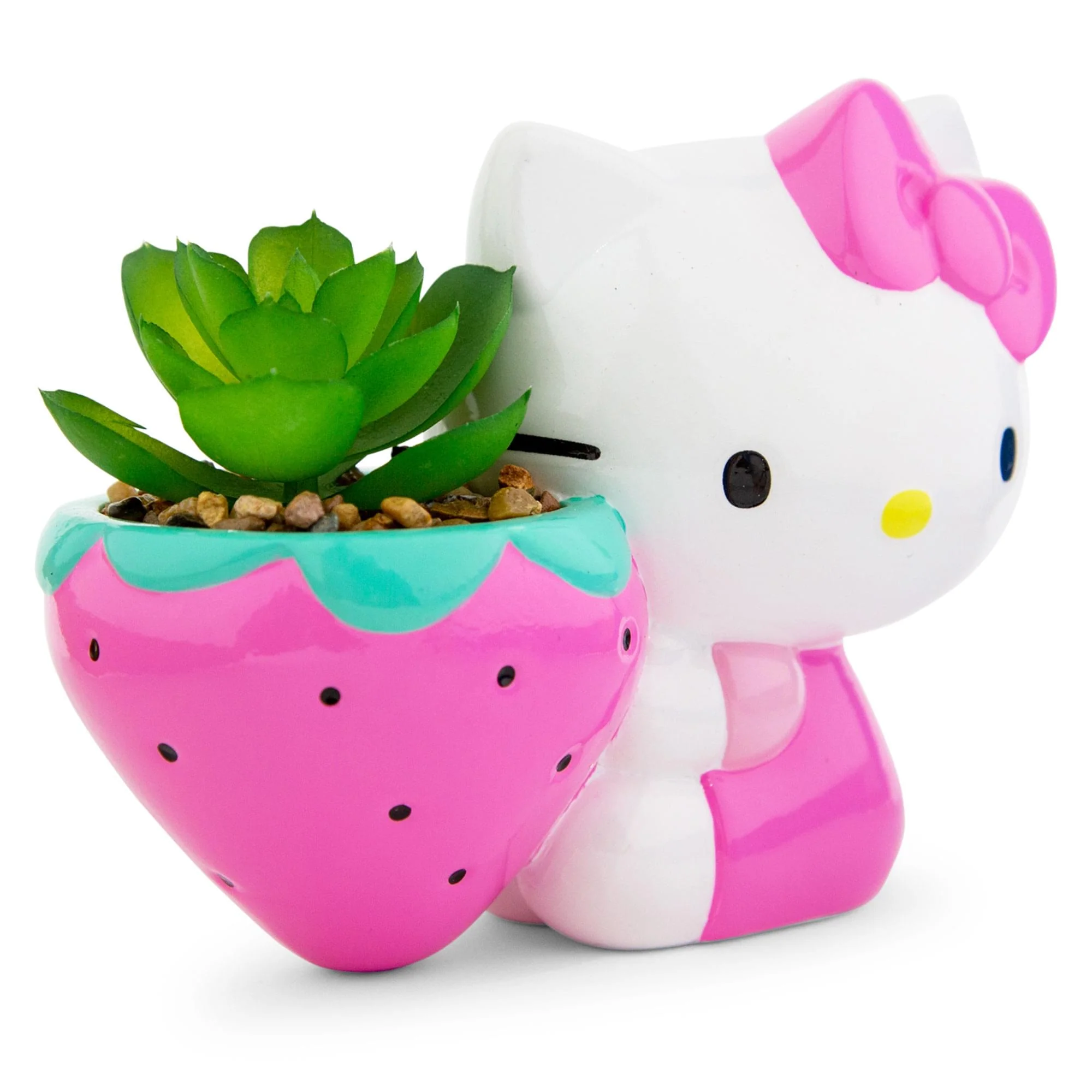Sanrio Hello Kitty Strawberry 5-Inch Planter With Artificial Succulent - Image 2