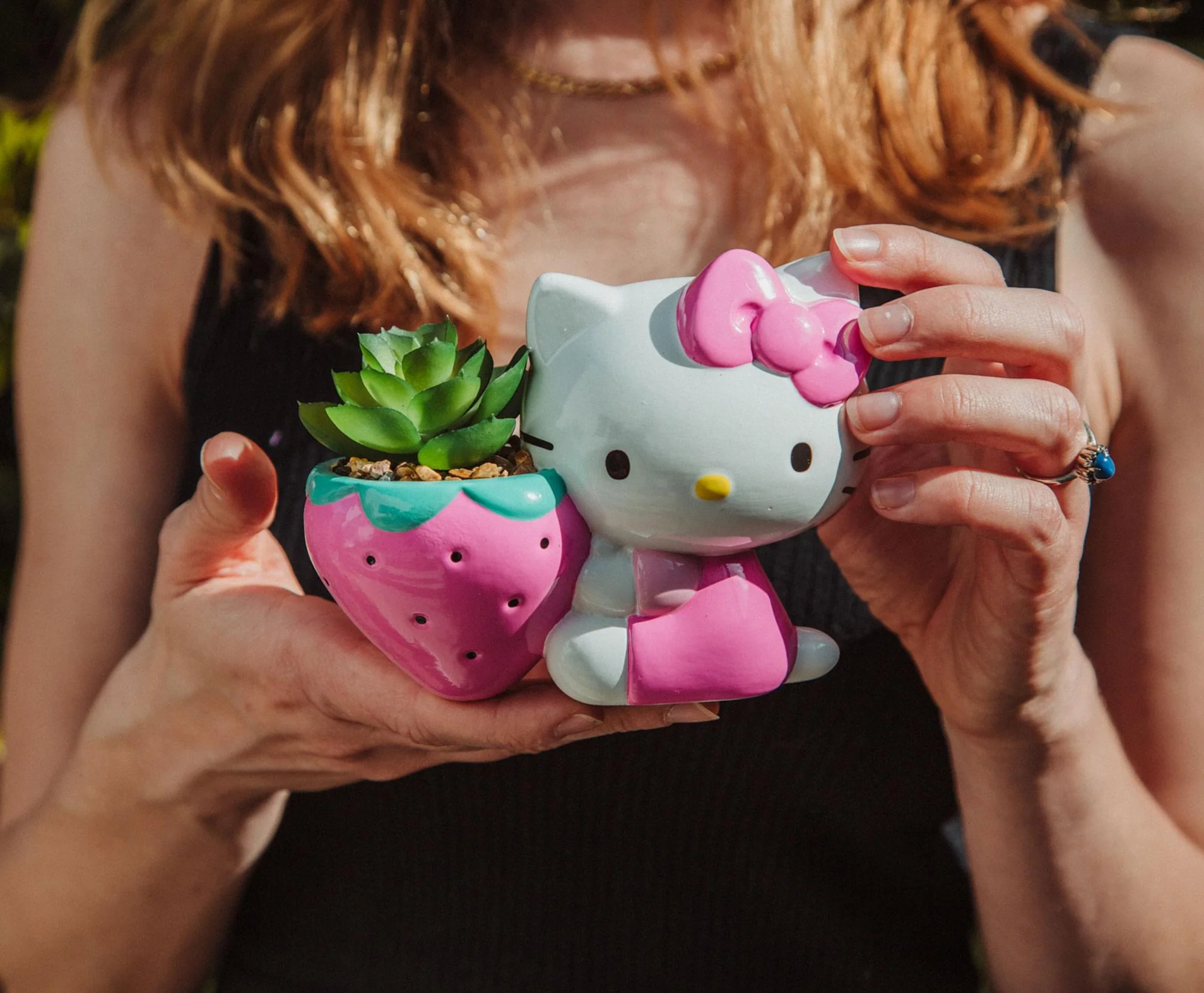 Sanrio Hello Kitty Strawberry 5-Inch Planter With Artificial Succulent - Image 5