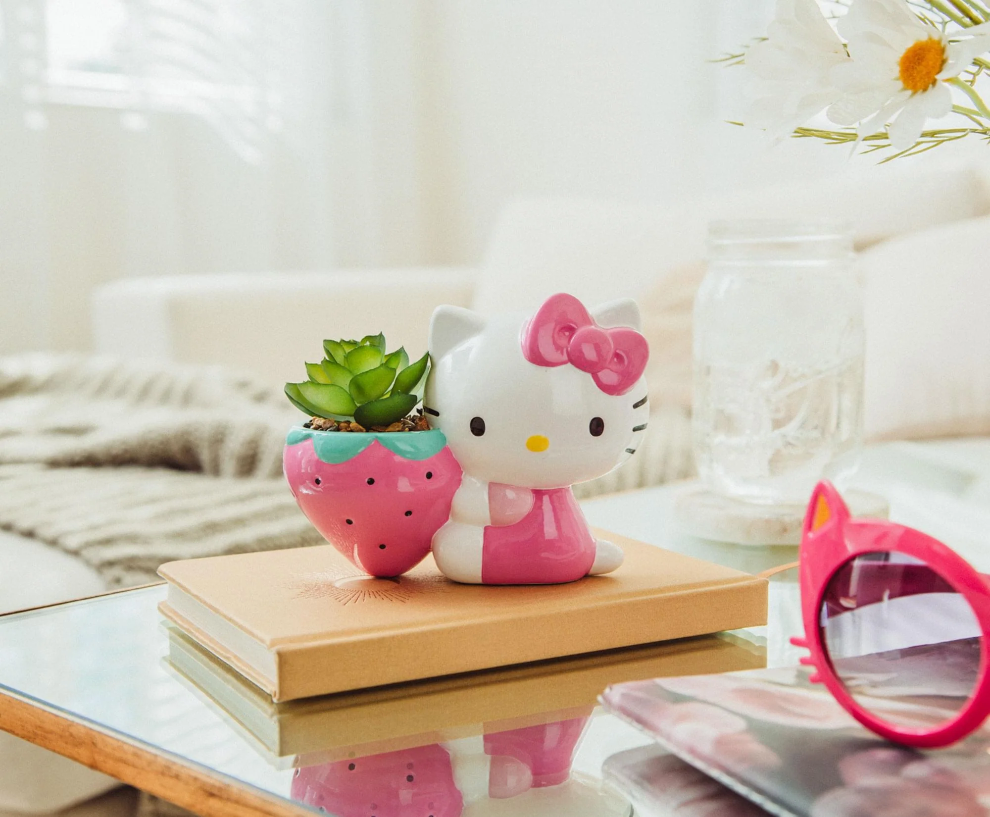Sanrio Hello Kitty Strawberry 5-Inch Planter With Artificial Succulent - Image 6