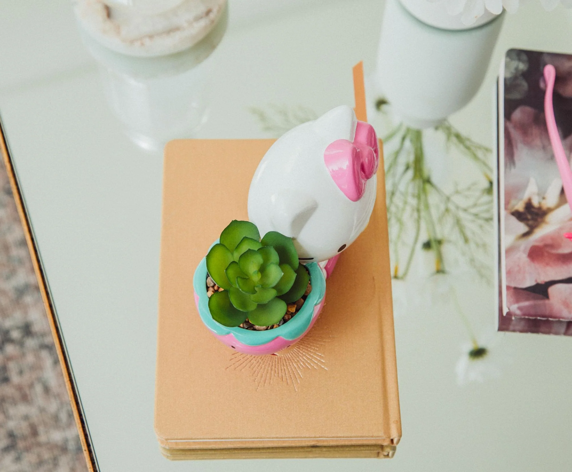 Sanrio Hello Kitty Strawberry 5-Inch Planter With Artificial Succulent - Image 7