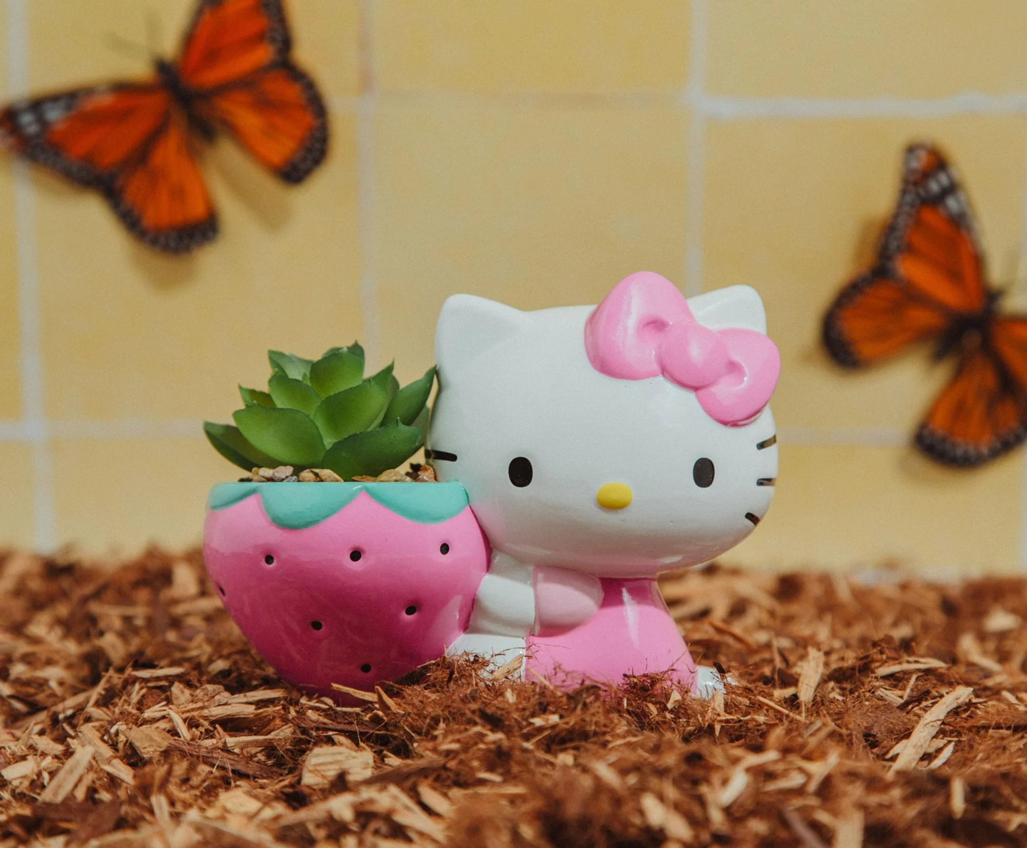 Sanrio Hello Kitty Strawberry 5-Inch Planter With Artificial Succulent - Image 9