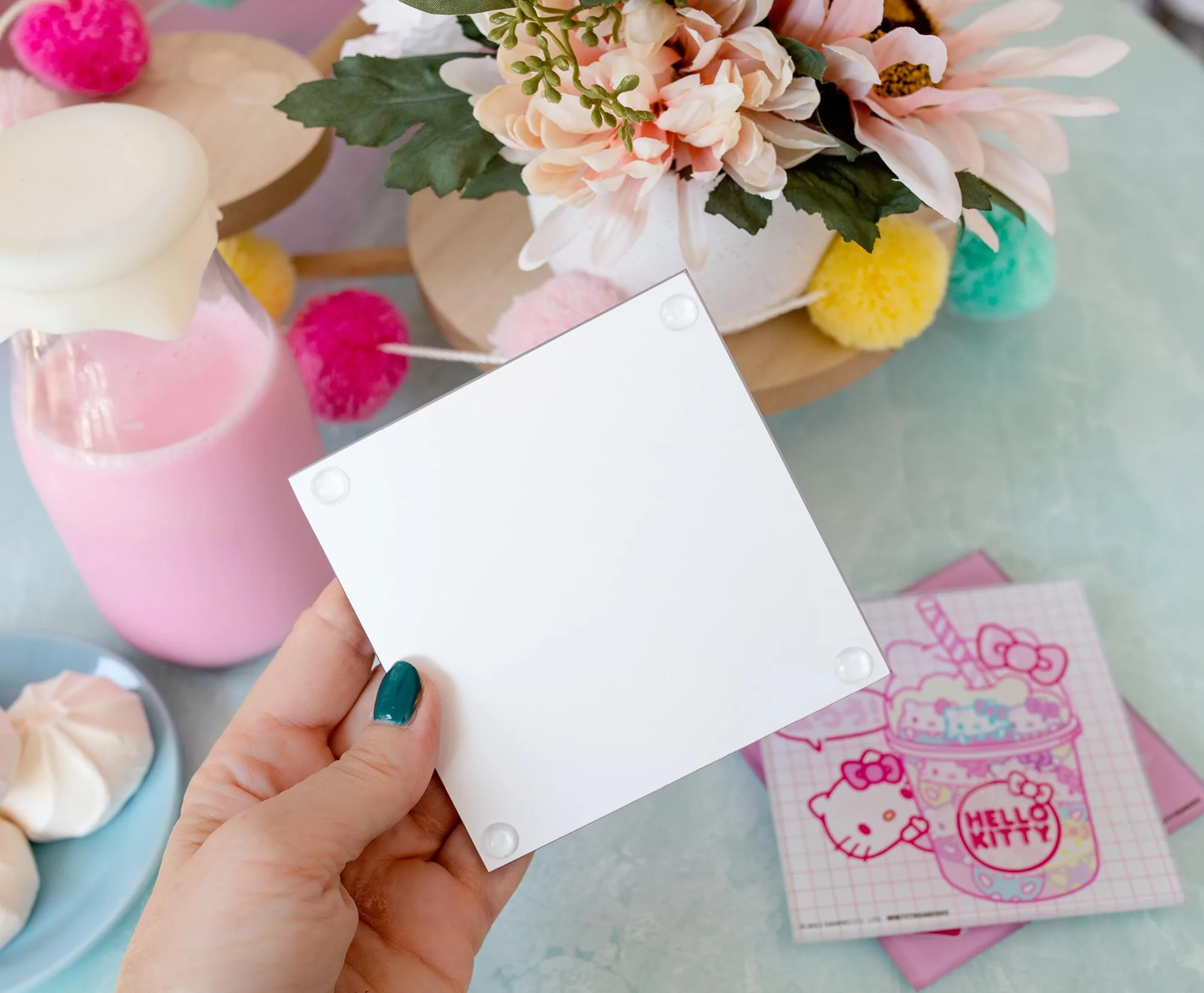 Sanrio Hello Kitty Strawberry Milk Glass Coasters | Set of 4 - Image 6