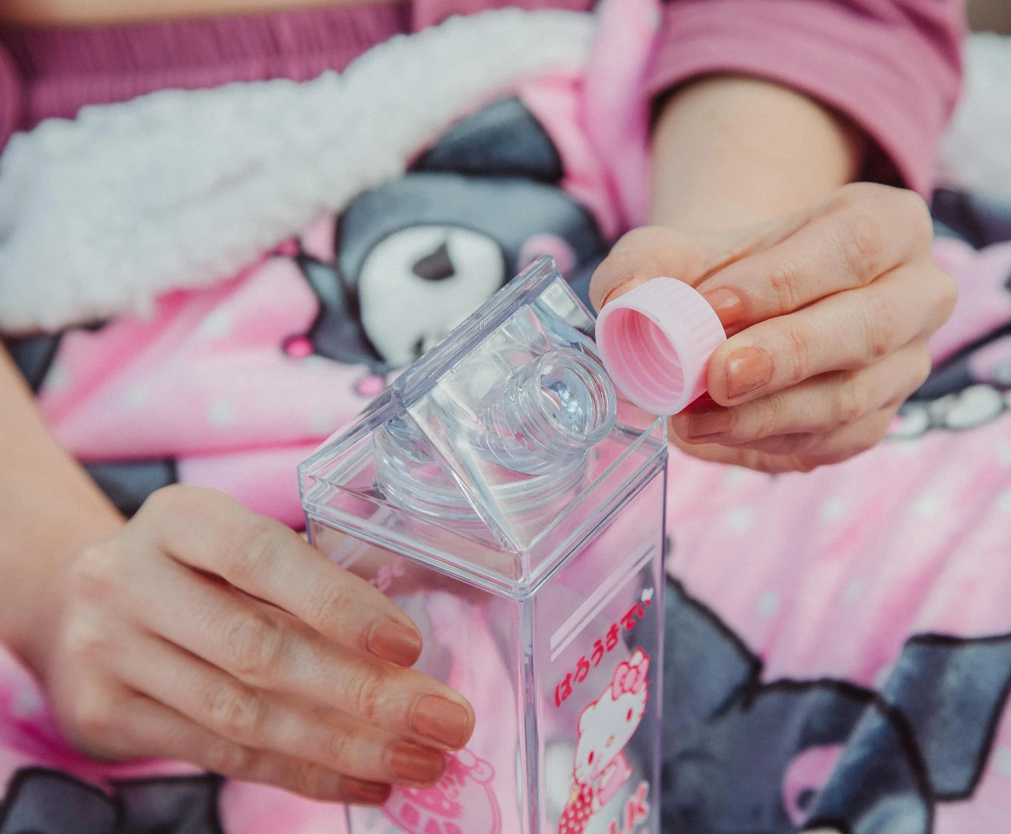 Sanrio Hello Kitty Strawberry Plastic Milk Carton Bottle | Holds 16 Ounces - Image 7