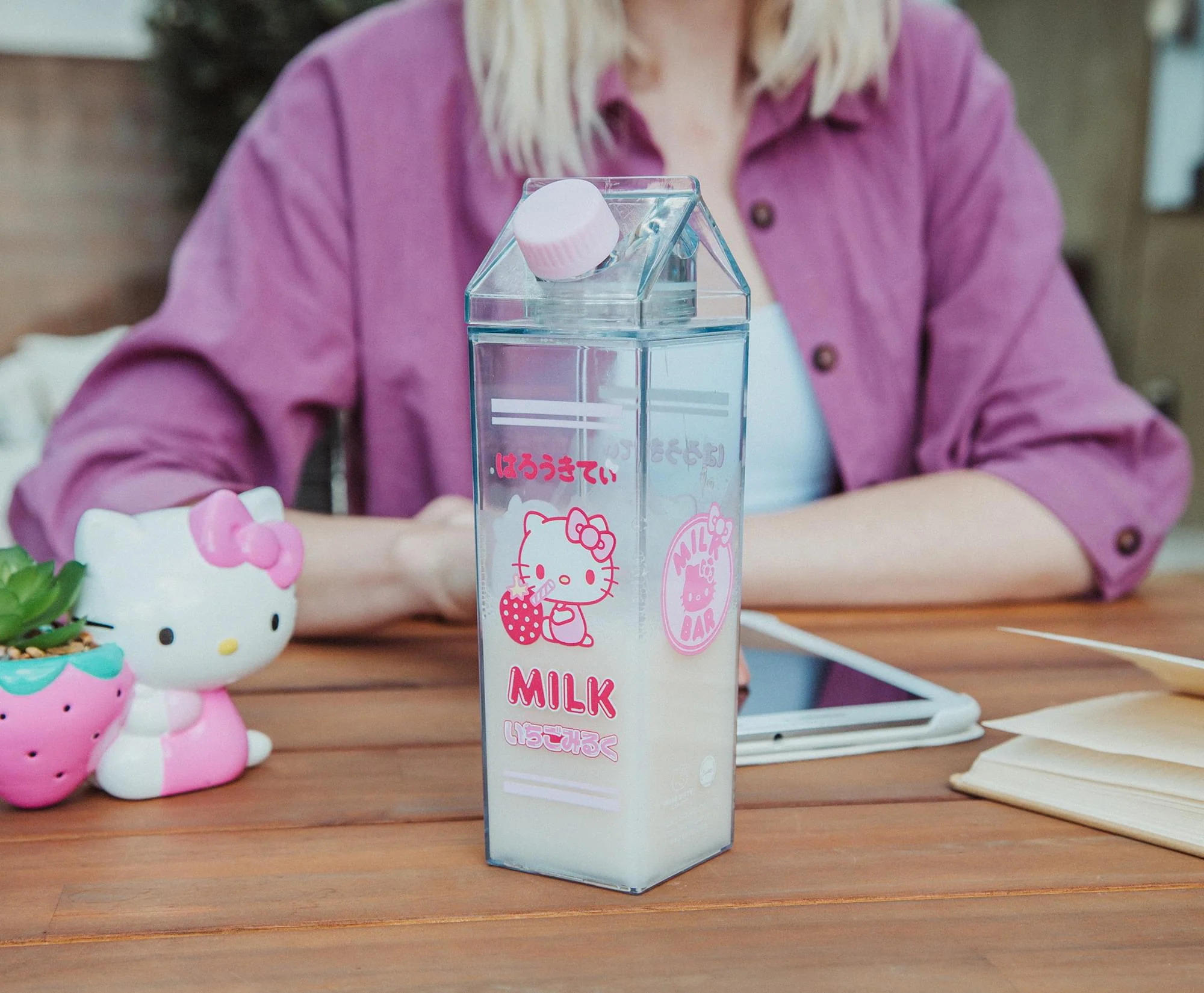 Sanrio Hello Kitty Strawberry Plastic Milk Carton Bottle | Holds 16 Ounces - Image 9