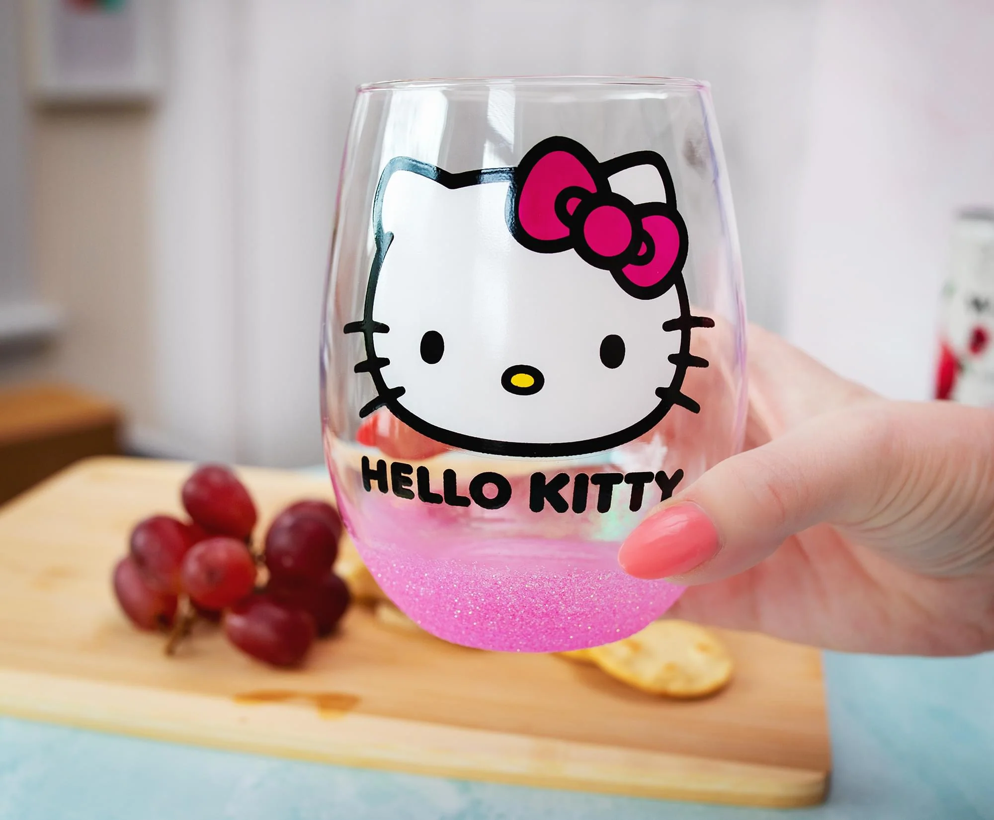 Sanrio Hello Kitty Teardrop Stemless Wine Glass | Holds 20 Ounces - Image 3