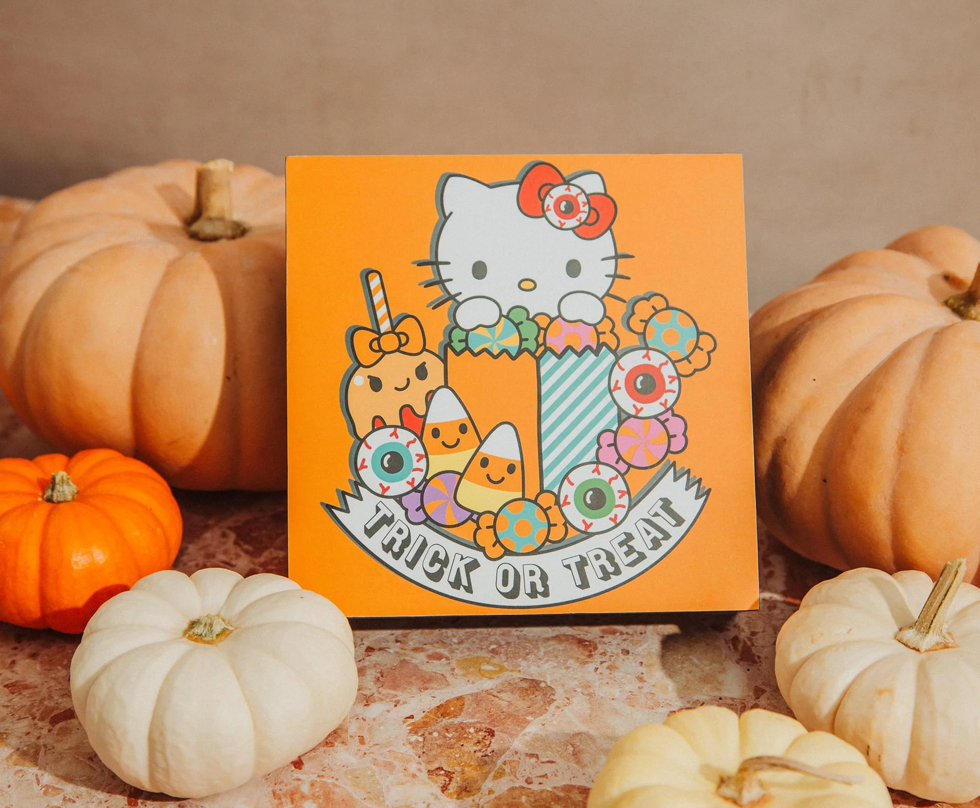 Sanrio Hello Kitty "Trick Or Treat" Wooden Box Sign | 6 x 6 Inches - Image 2