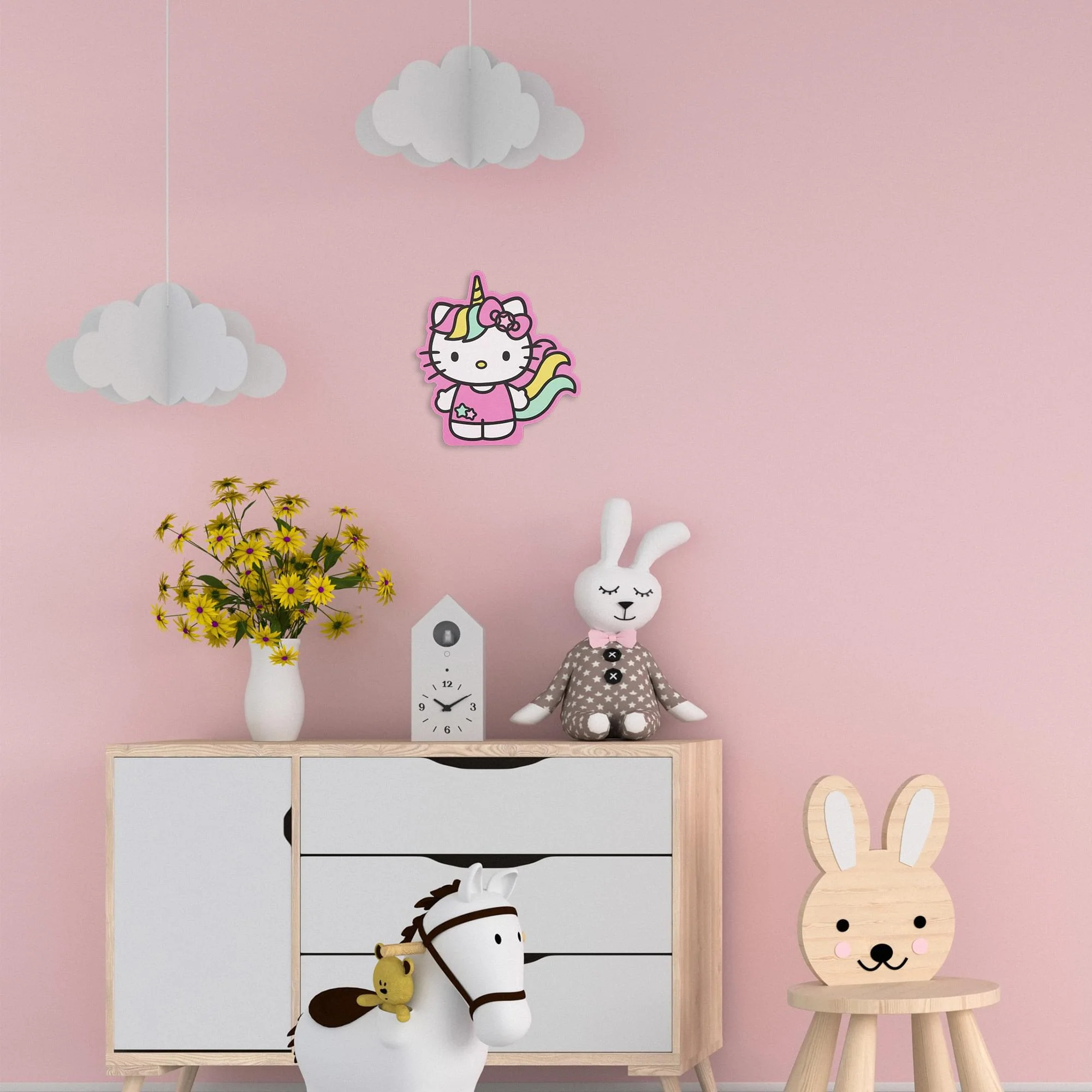 Sanrio Hello Kitty Unicorn Die-Cut Wooden Wall Art Sign | 8 x 8 Inches - Image 6