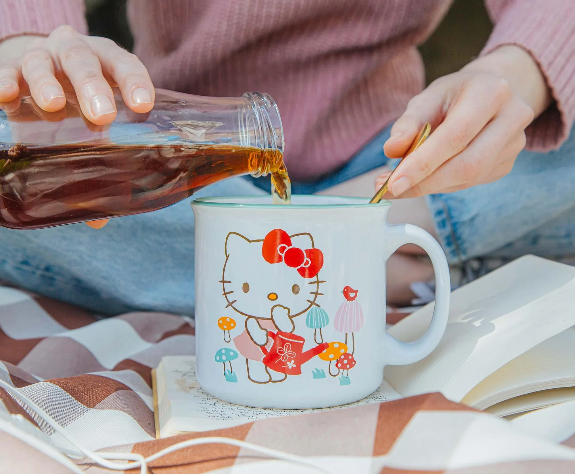 Sanrio Hello Kitty Watering Mushrooms Ceramic Camper Mug | Holds 20 Ounces - Image 5