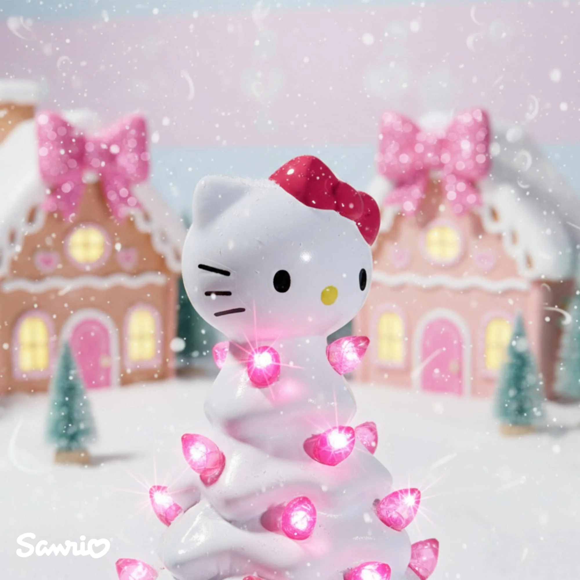 Sanrio Hello Kitty White Light-Up Ceramic Christmas Tree | 6 Inches Tall - Image 6