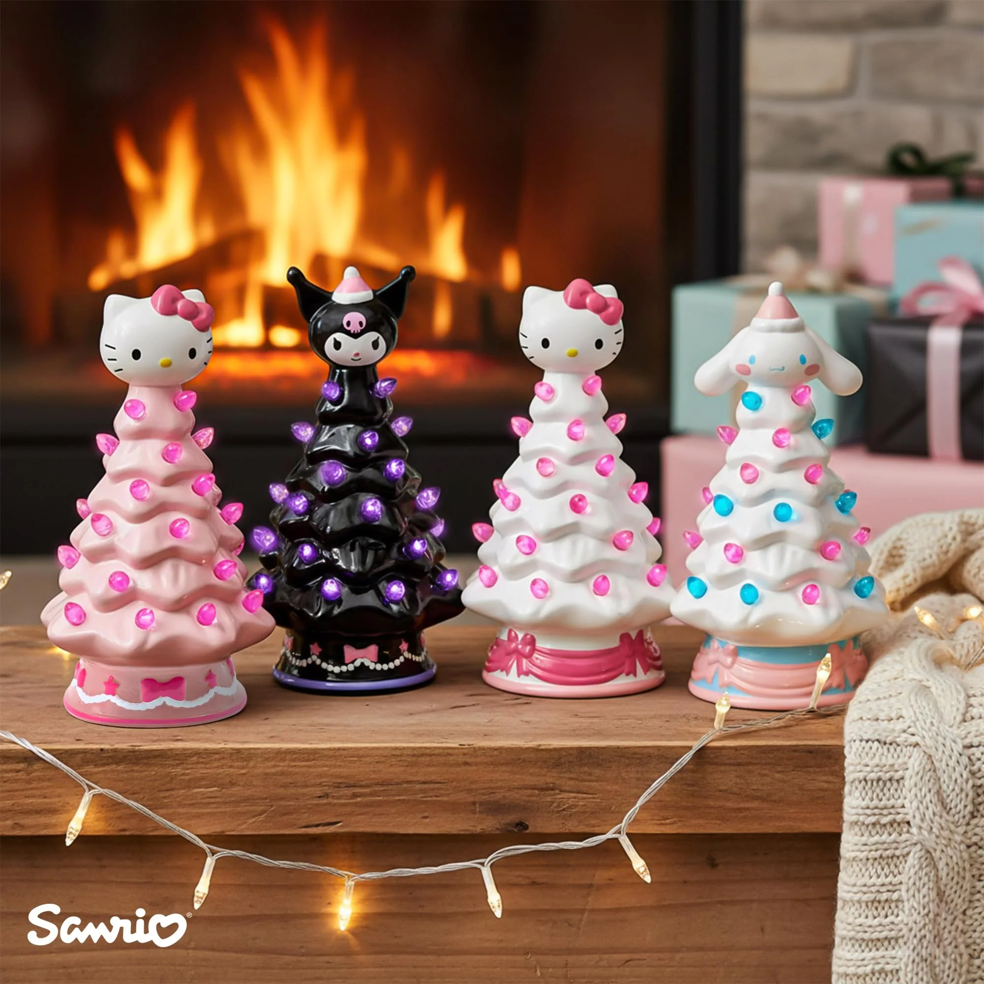 Sanrio Hello Kitty White Light-Up Ceramic Christmas Tree | 6 Inches Tall - Image 9