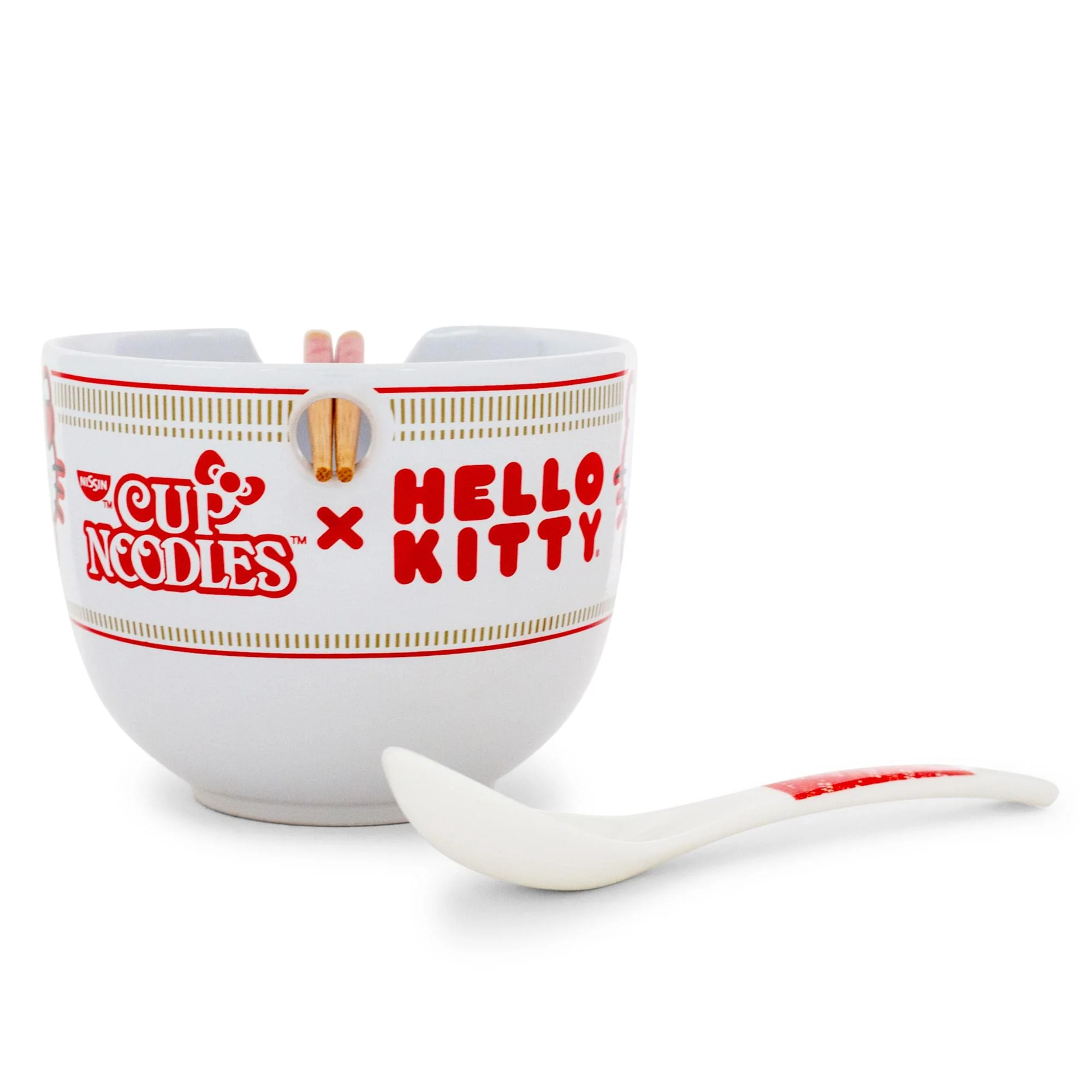 Sanrio Hello Kitty x Nissin 20-Ounce Ramen Bowl With Chopsticks and Spoon - Image 2
