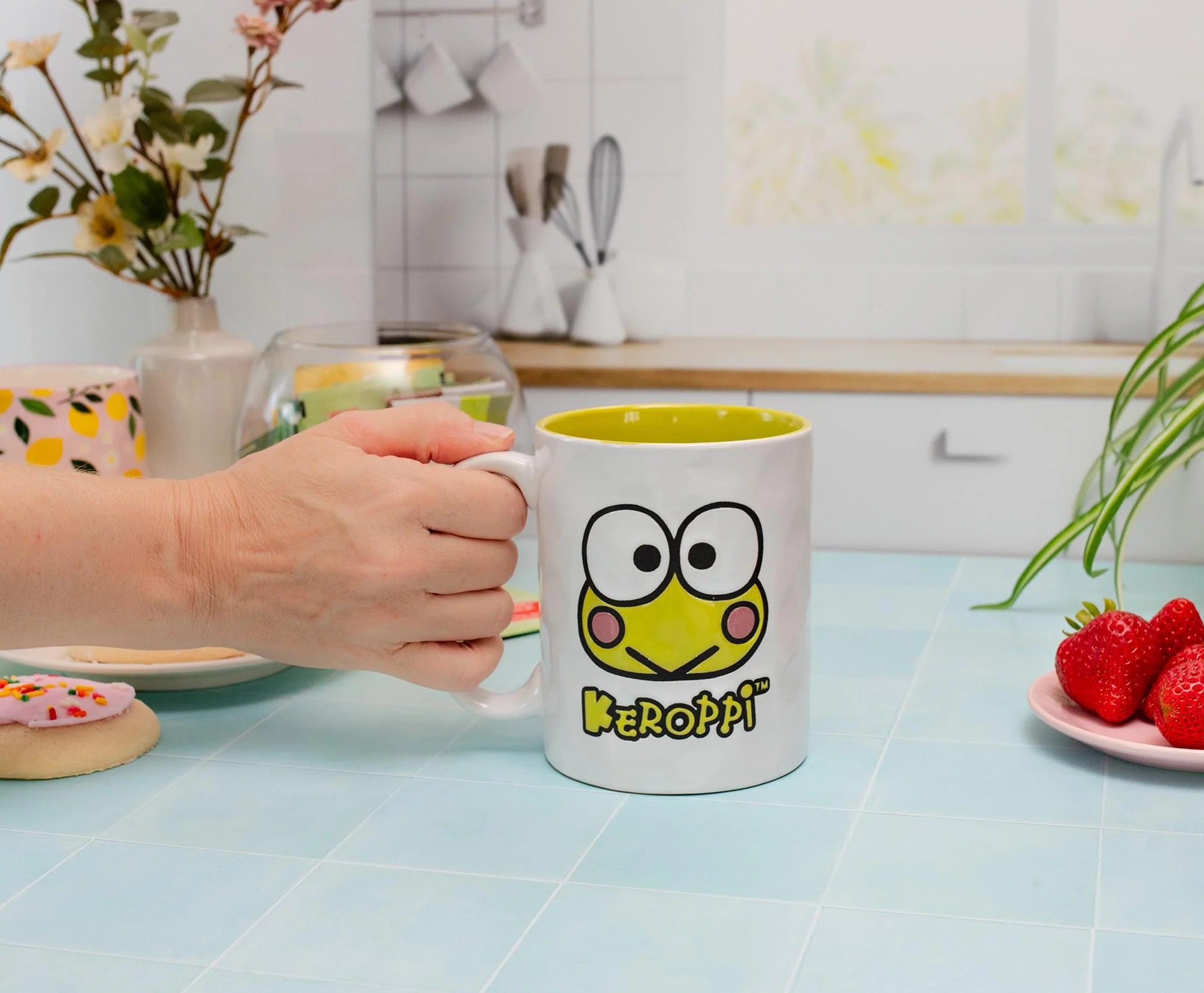 Sanrio Keroppi Face Wax-Resist Ceramic Pottery Mug | Holds 17 Ounces - Image 5