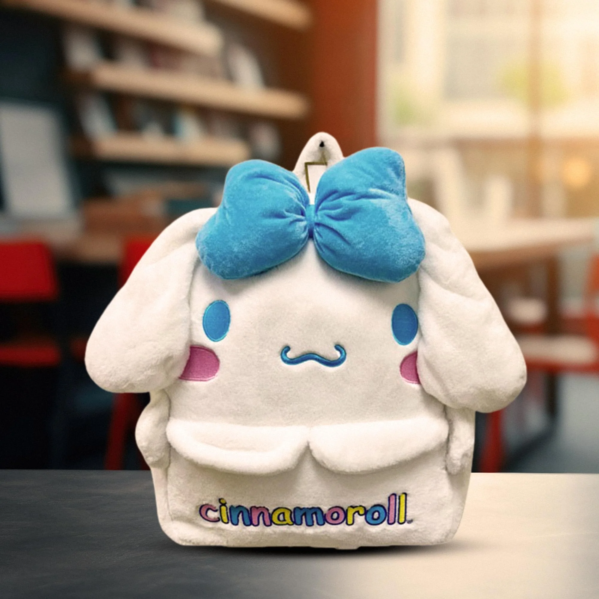 Sanrio Kitty Cinnamoroll 16 Inch Embroidered Plush Backpack - Image 2