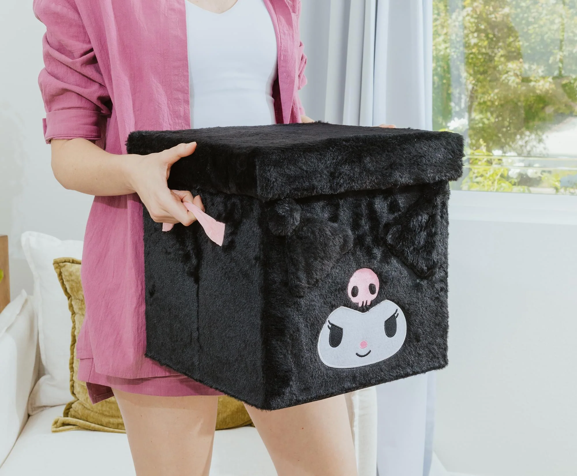 Sanrio Kuromi 13-Inch Plush Storage Bin With Lid - Image 6