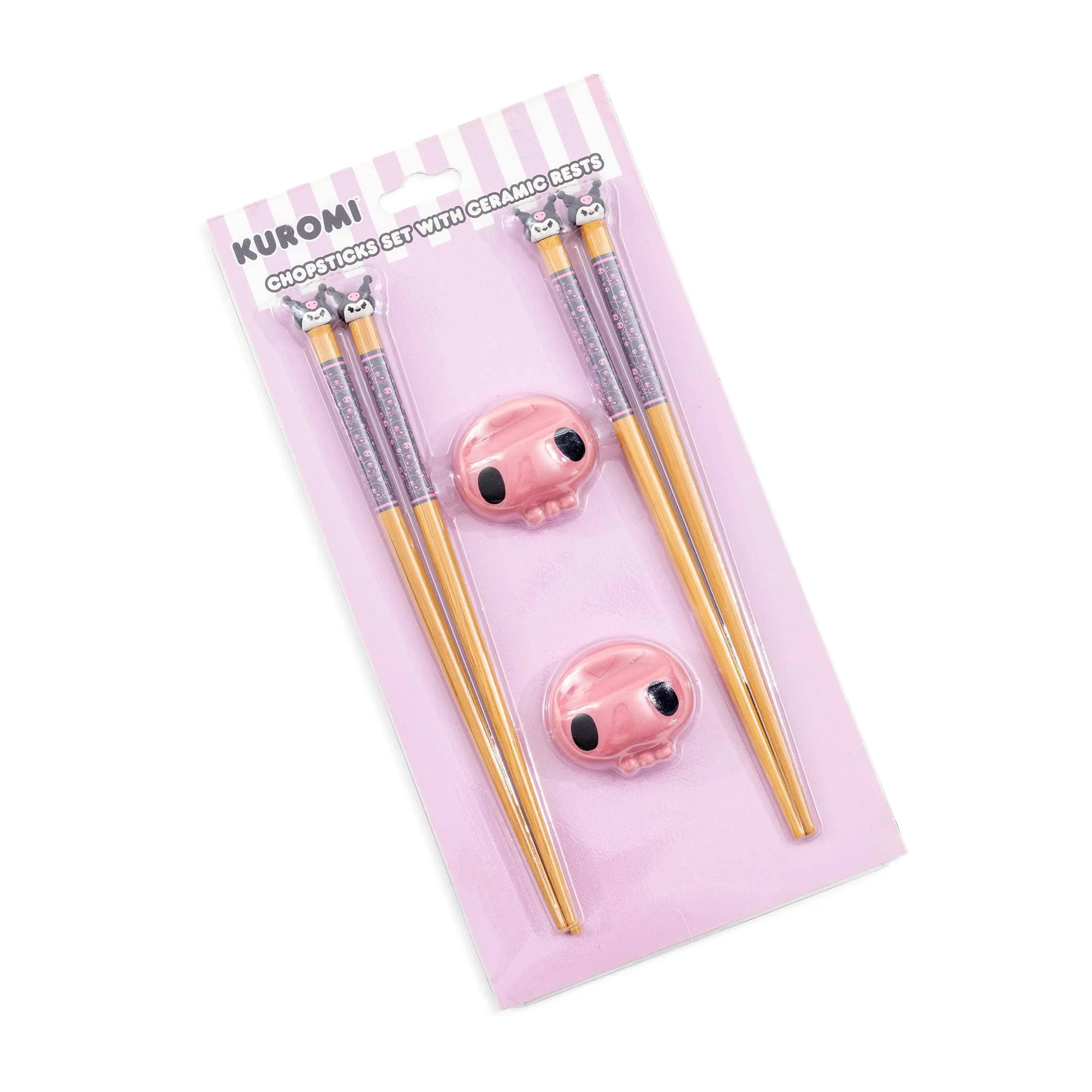 Sanrio Kuromi 2-Pair Bamboo Chopstick Set With Ceramic Rests - Image 2