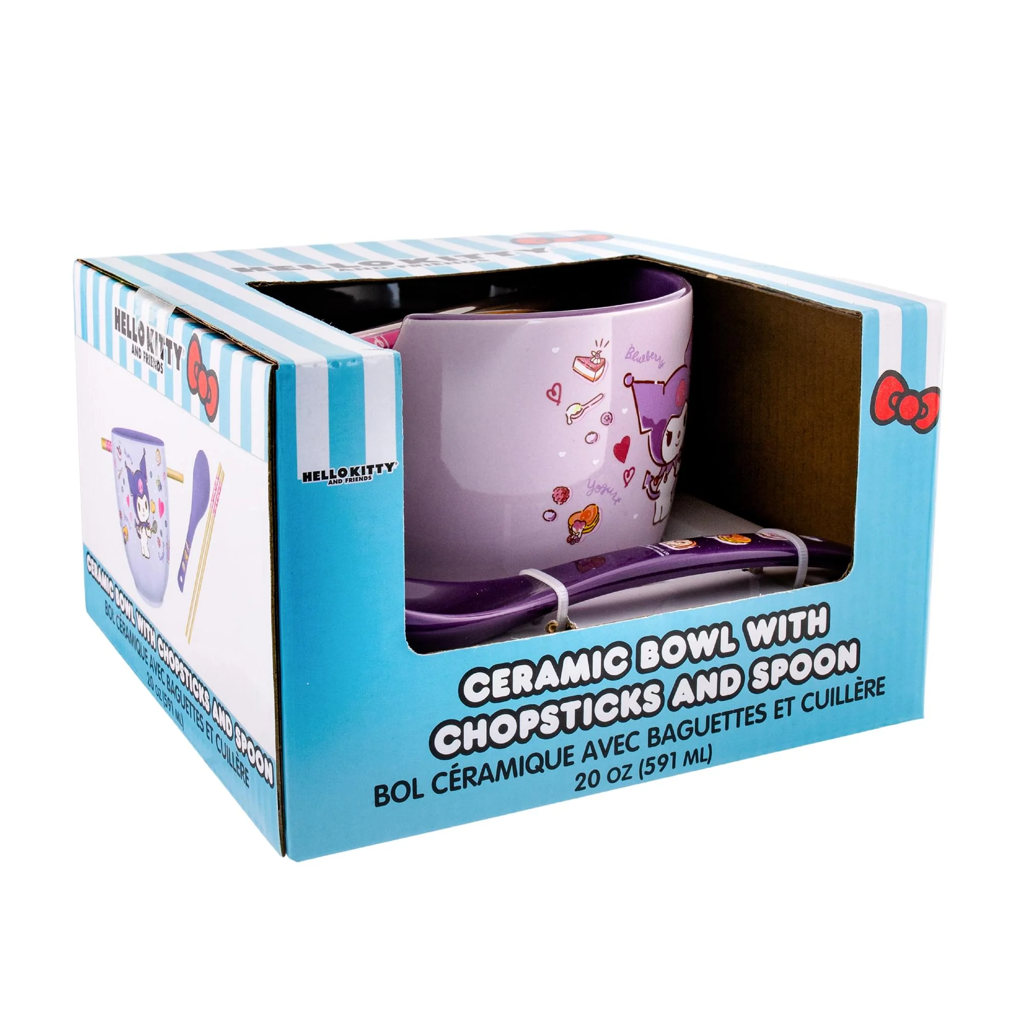Sanrio Kuromi 20-Ounce Ramen Bowl With Chopsticks and Spoon - Image 3