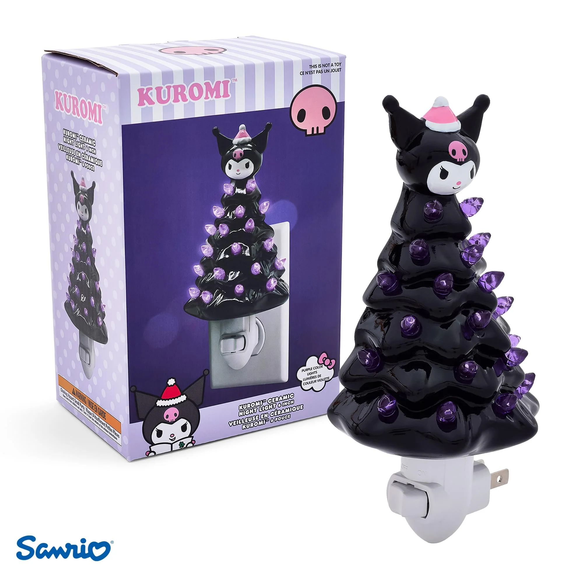 Sanrio Kuromi 6-Inch Ceramic Christmas Tree Plug-In Nightlight - Image 2
