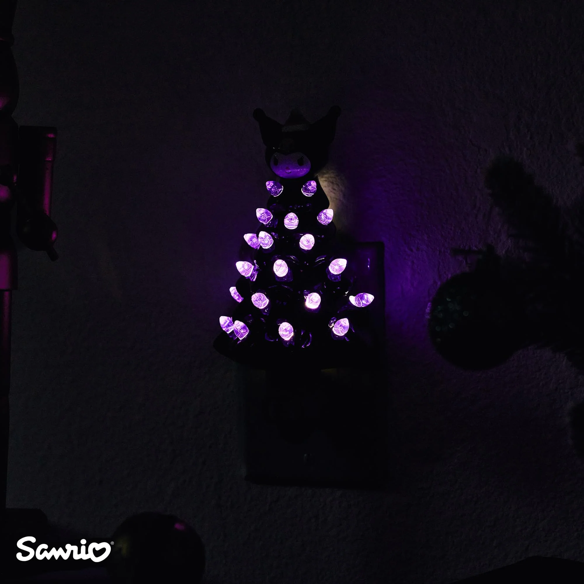 Sanrio Kuromi 6-Inch Ceramic Christmas Tree Plug-In Nightlight - Image 8