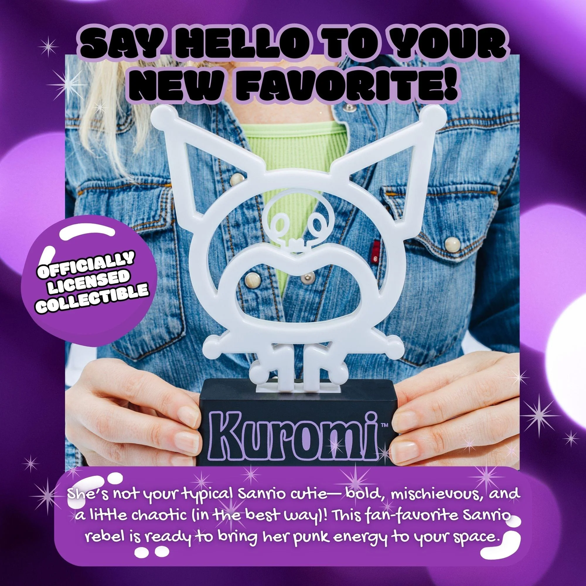 Sanrio Kuromi Silhouette 7-Inch LED Neon Mood Light - Image 3