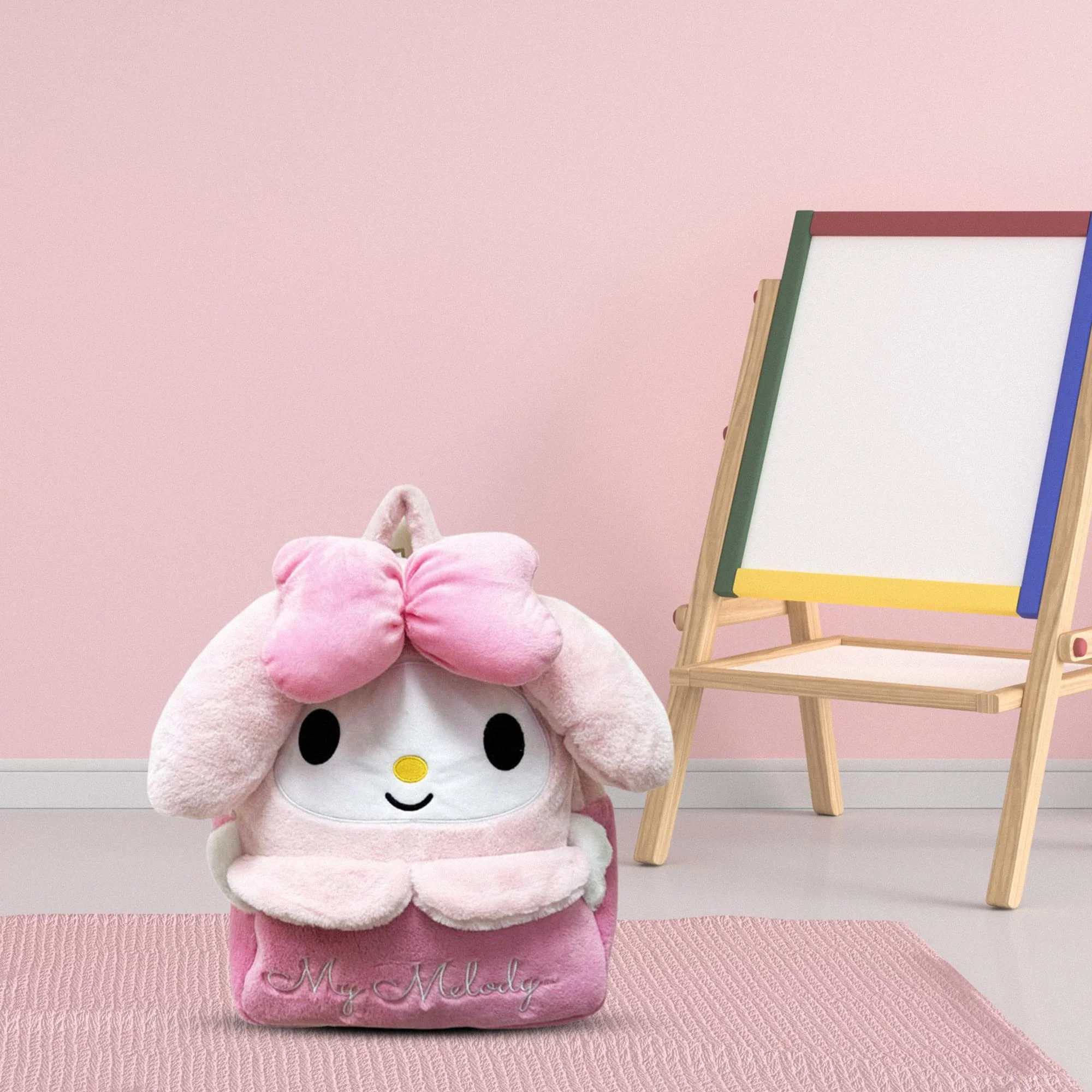 Sanrio My Melody 15 Inch Embroidered Plush Backpack - Image 3