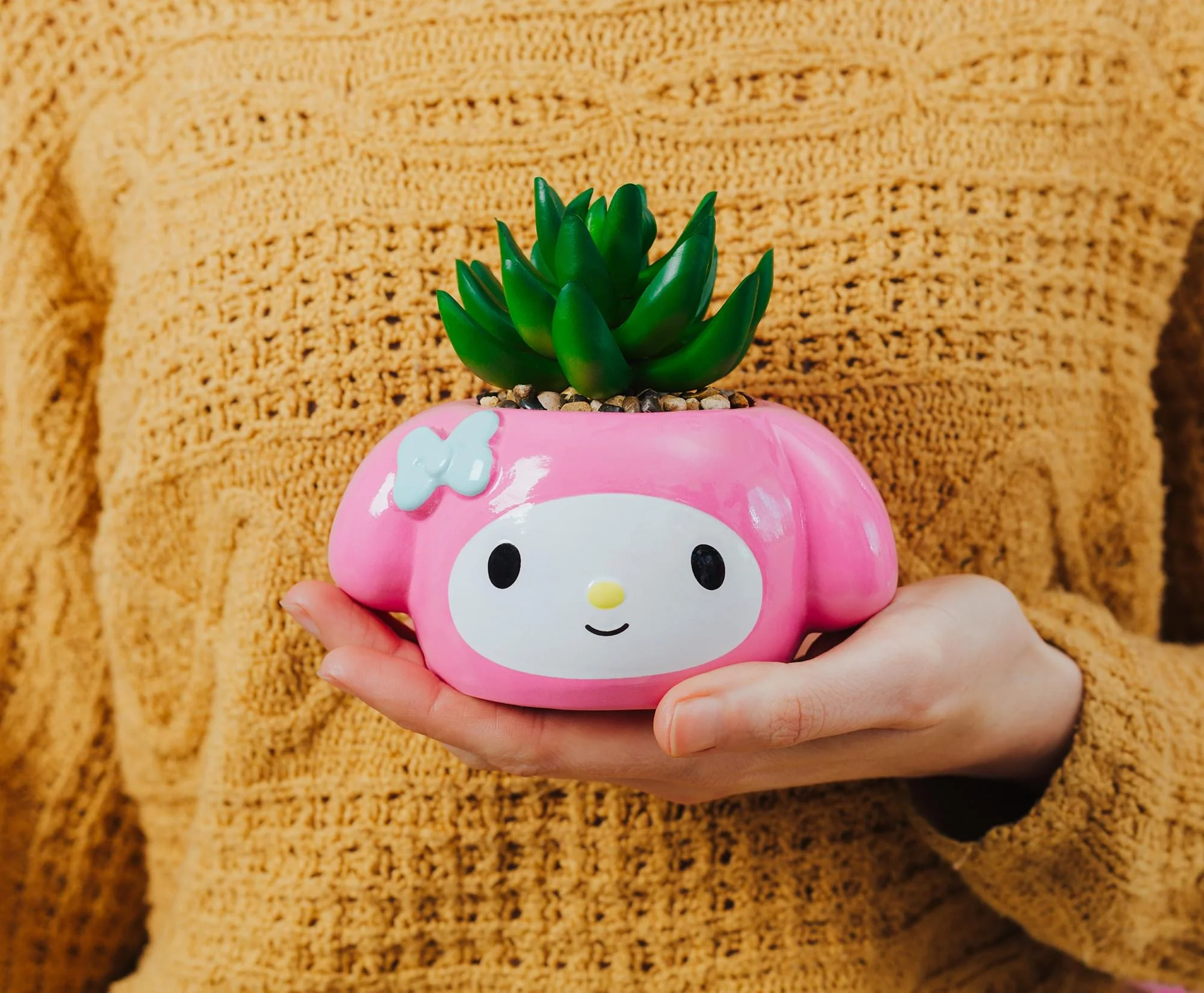 Sanrio My Melody 3-Inch Ceramic Mini Planter With Artificial Succulent - Image 6