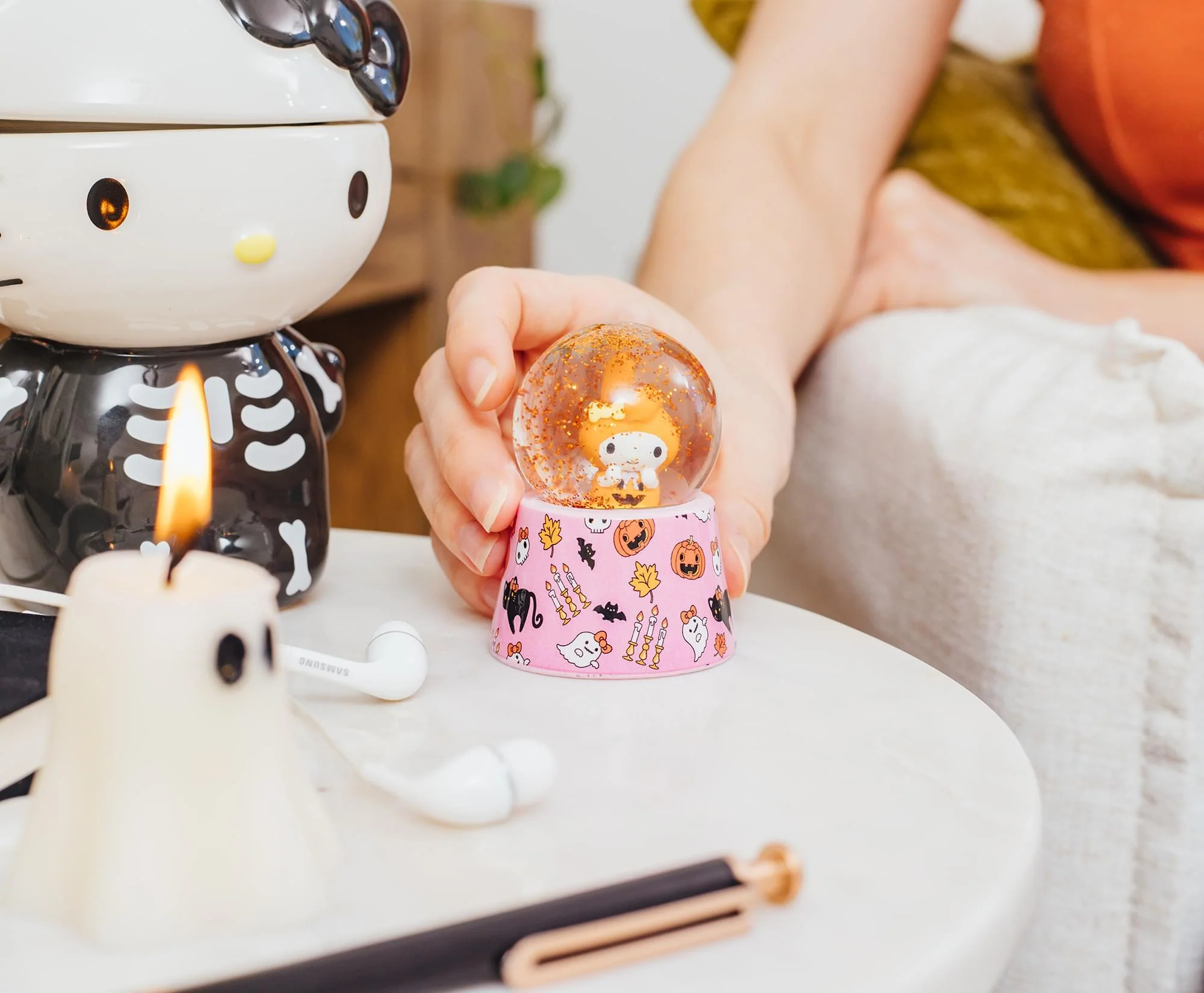 Sanrio My Melody Halloween Mini Light-Up Snow Globe | 3 Inches Tall - Image 5