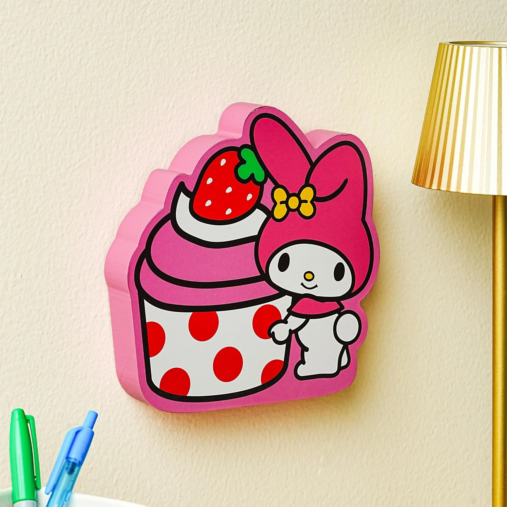 Sanrio My Melody Strawberry Cupcake Die-Cut Wooden Wall Art Sign | 7 x 8 Inches - Image 7
