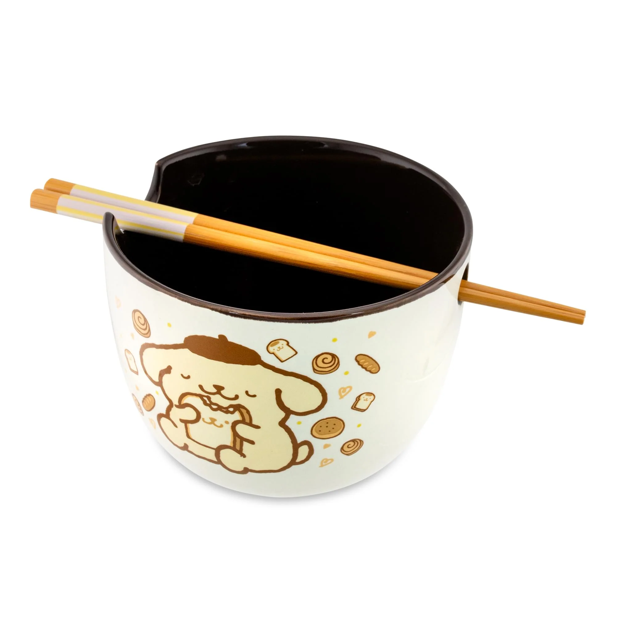 Sanrio Pompompurin 20-Ounce Ramen Bowl With Chopsticks and Spoon - Image 3