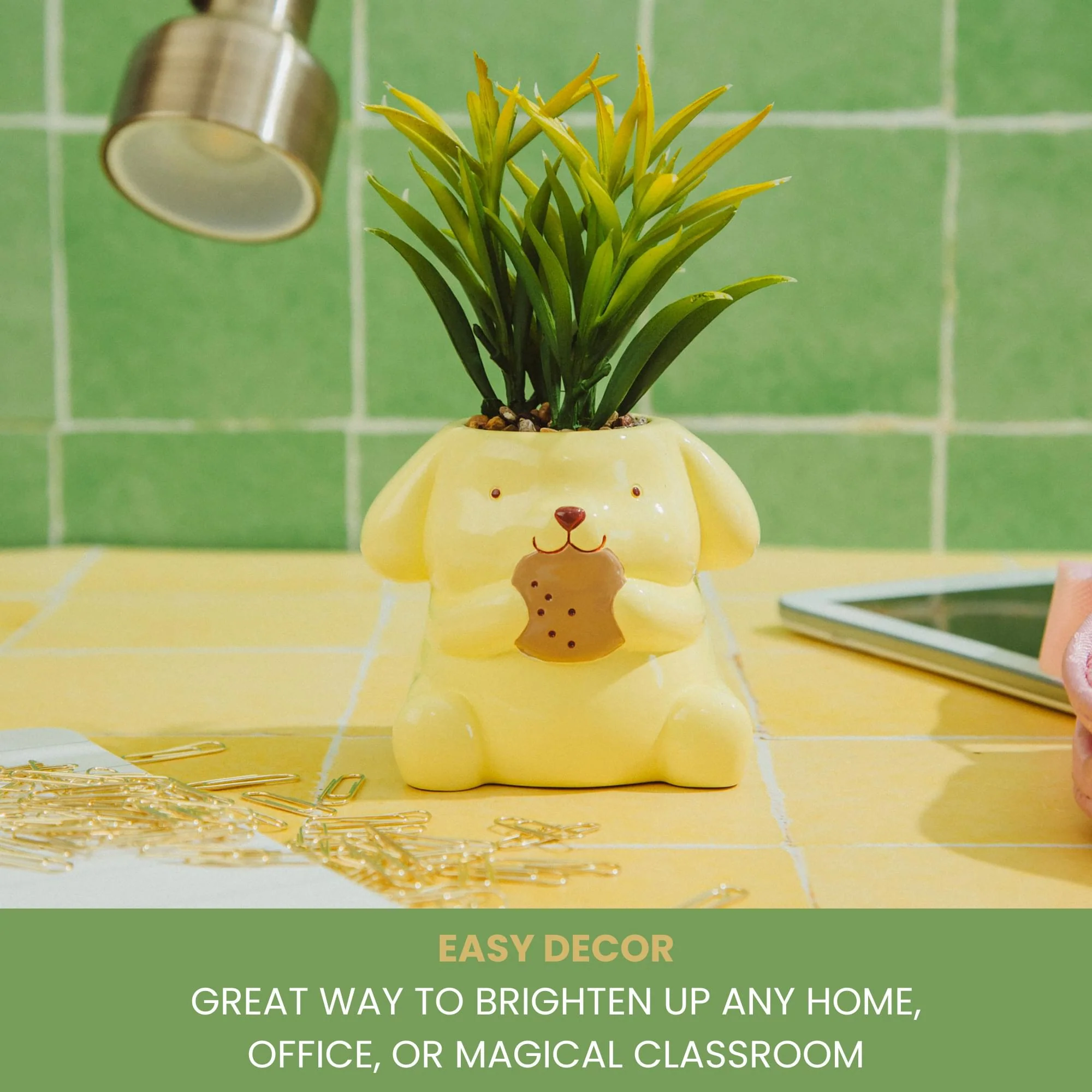 Sanrio Pompompurin 3-Inch Ceramic Mini Planter With Artificial Succulent - Image 7