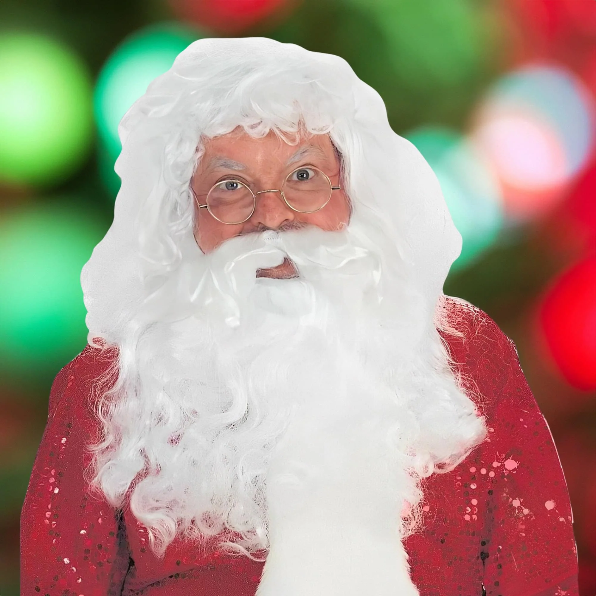 Santa Wig & Beard Professional Christmas Costume Accessory Set - Image 2