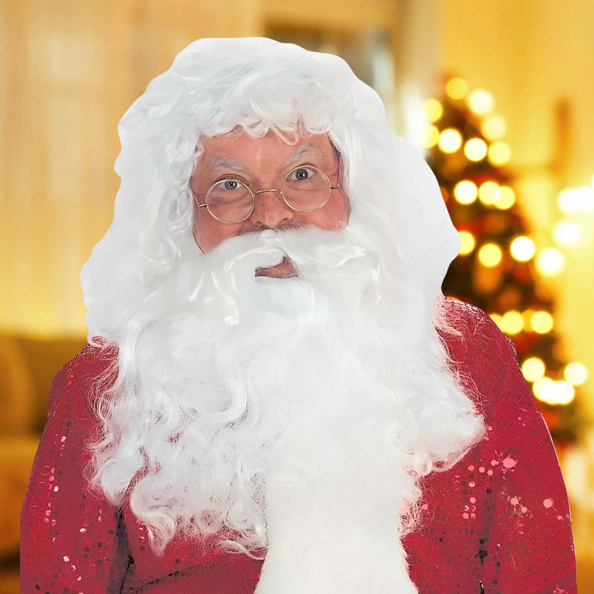 Santa Wig & Beard Professional Christmas Costume Accessory Set - Image 3